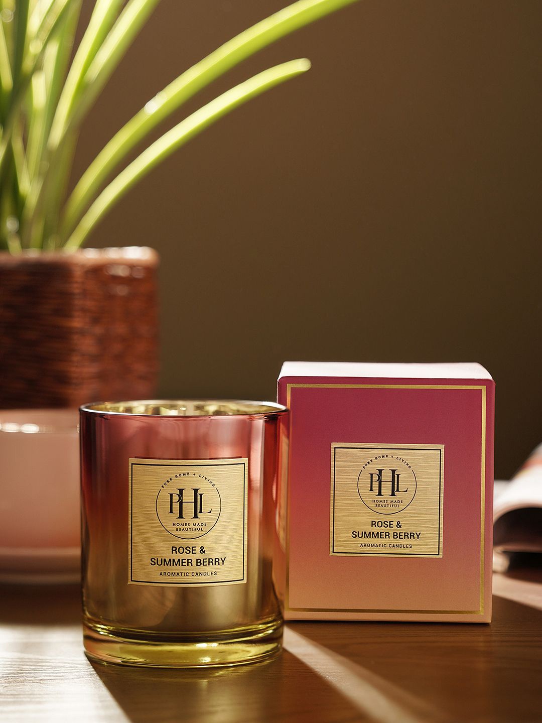 

Pure Home and Living Rose and Summer Berry Yellow Scented Wax Filled Jar Candle