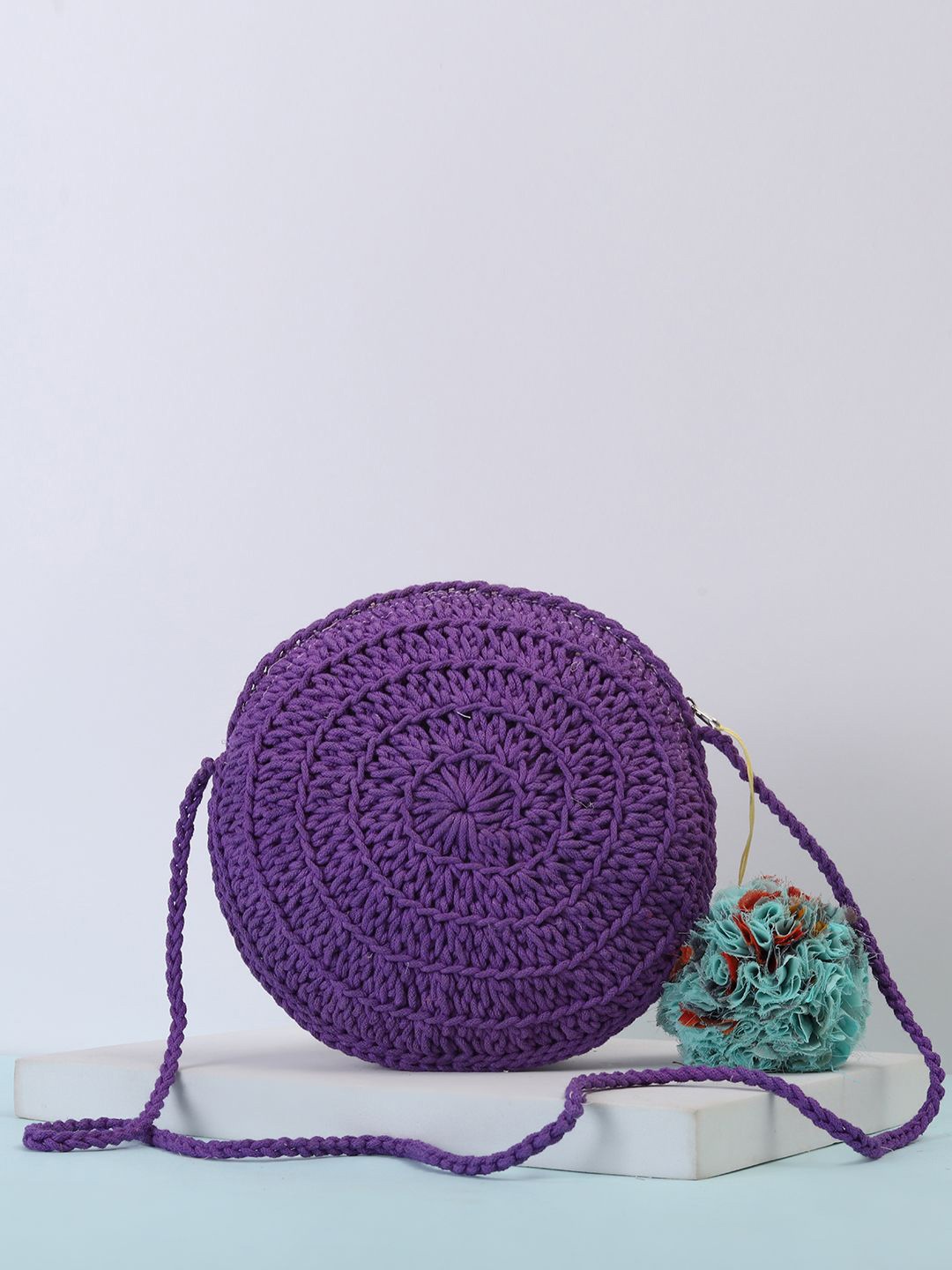 

ITIHASIKALA Structured Sling Bag, Purple