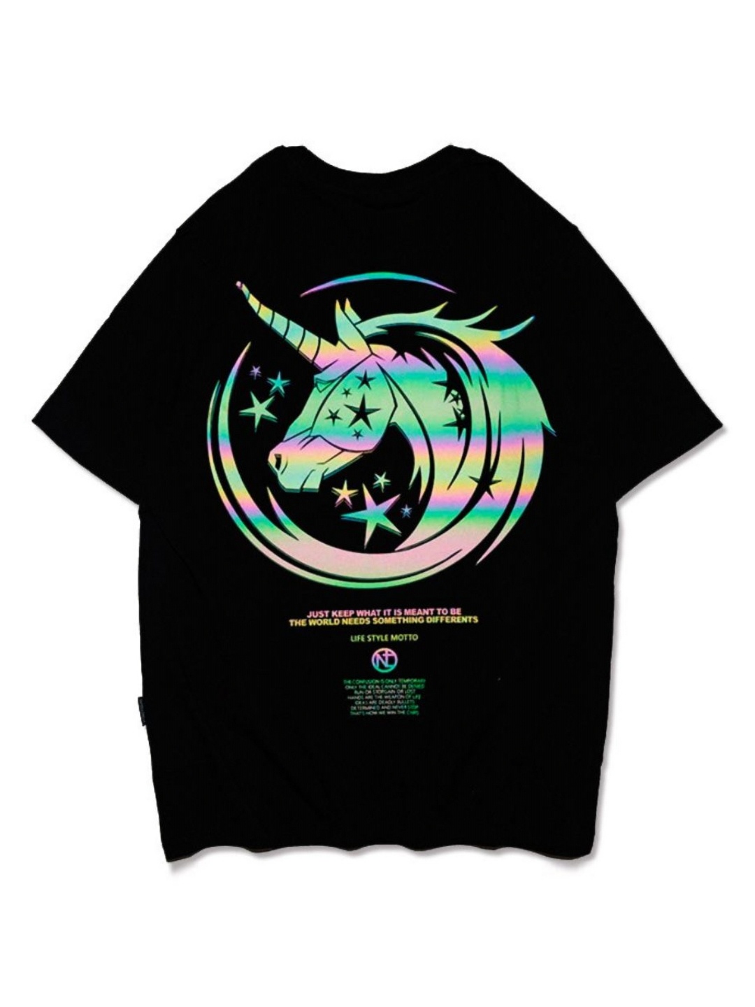 

StyleCast Men Graphic Printed Round Neck Relaxed Fit T-shirt, Black