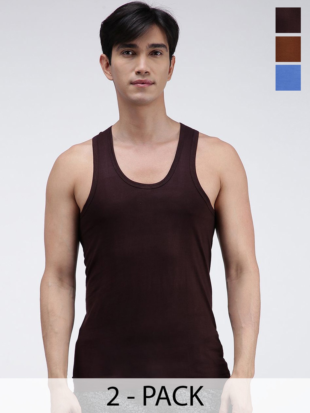 

AMUL COMFY Pack Of 3 Pure Cotton Undershirt Innerwear Vests AC-CVESTRN-CB-SB-LB-3XL-3PC, Coffee brown