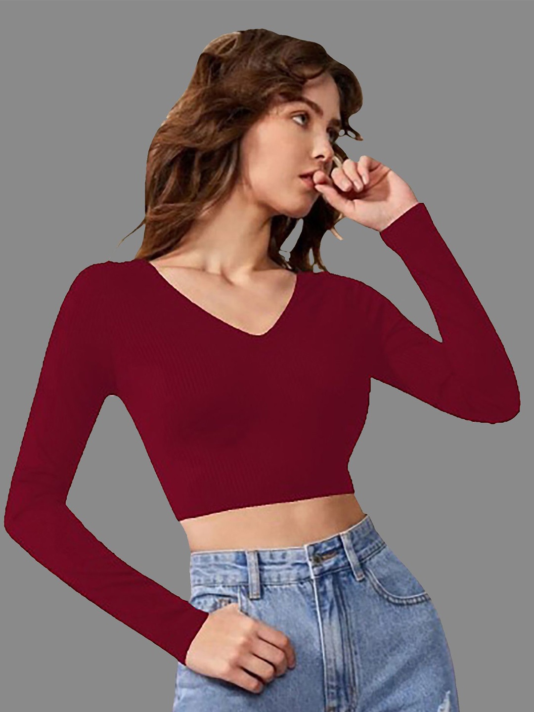 

Dream Beauty Fashion Crop Top, Maroon