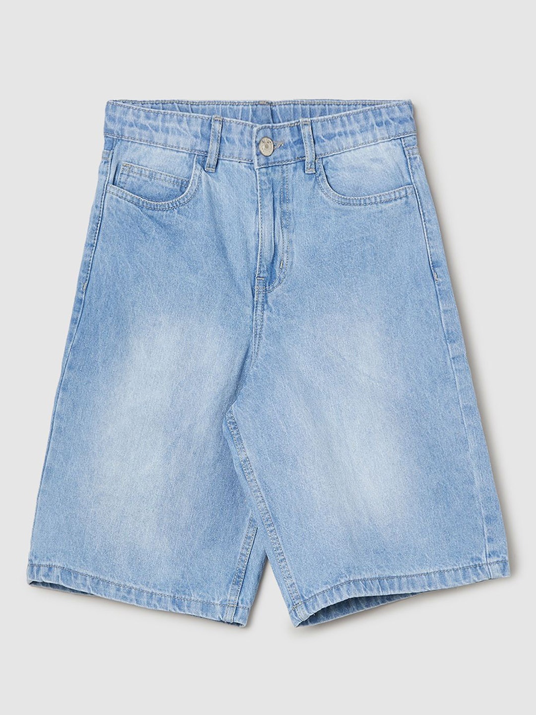 

max Girls Washed Denim Shorts, Blue