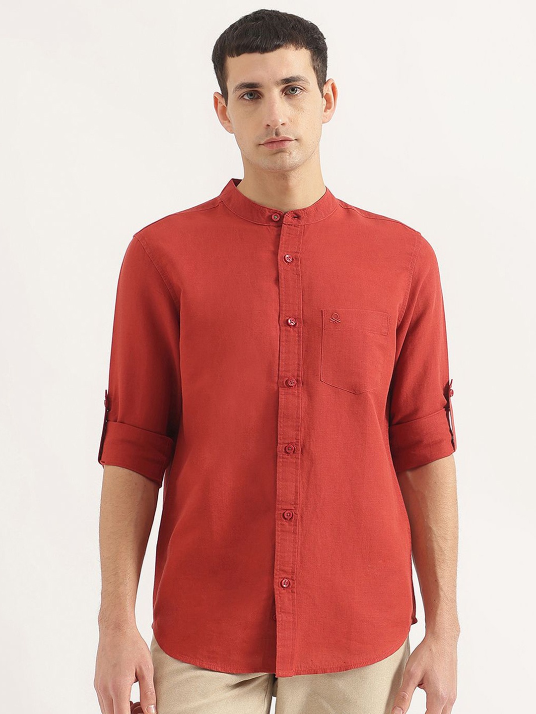 

United Colors of Benetton Men Opaque Casual Shirt, Red