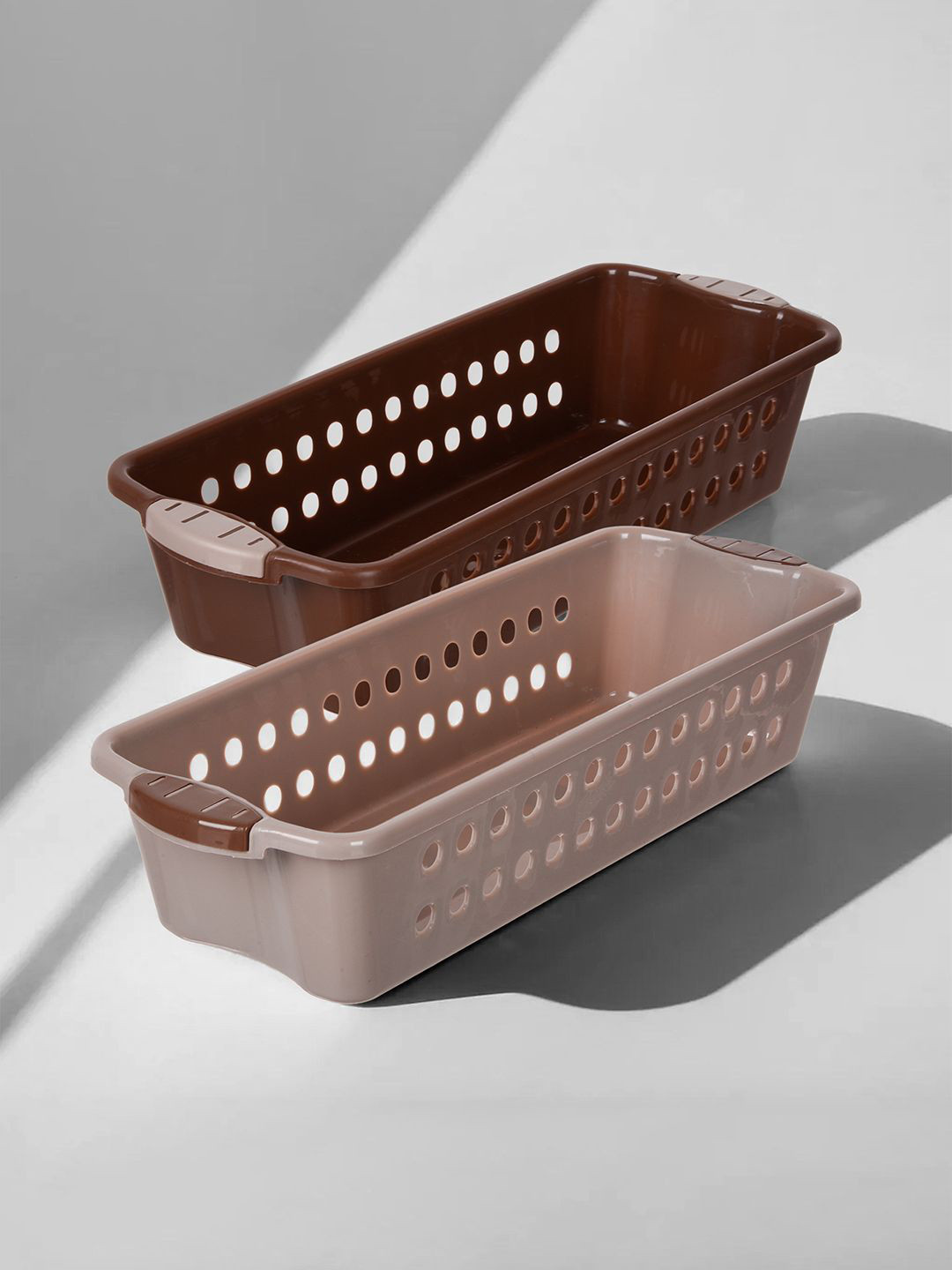 

Kuber Industries Peach-Coloured Set of 2 Tote Basket Organisers