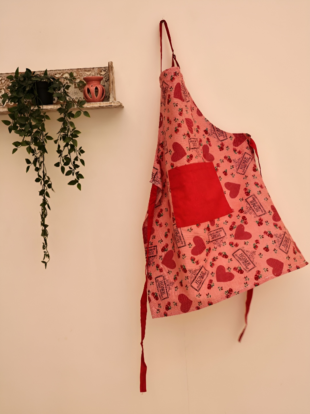 

Ariana Red Printed Cotton Apron