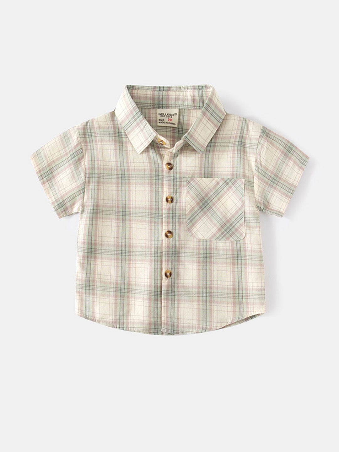 

LULU & SKY Boys Tartan Checks Opaque Checked Casual Shirt, Green