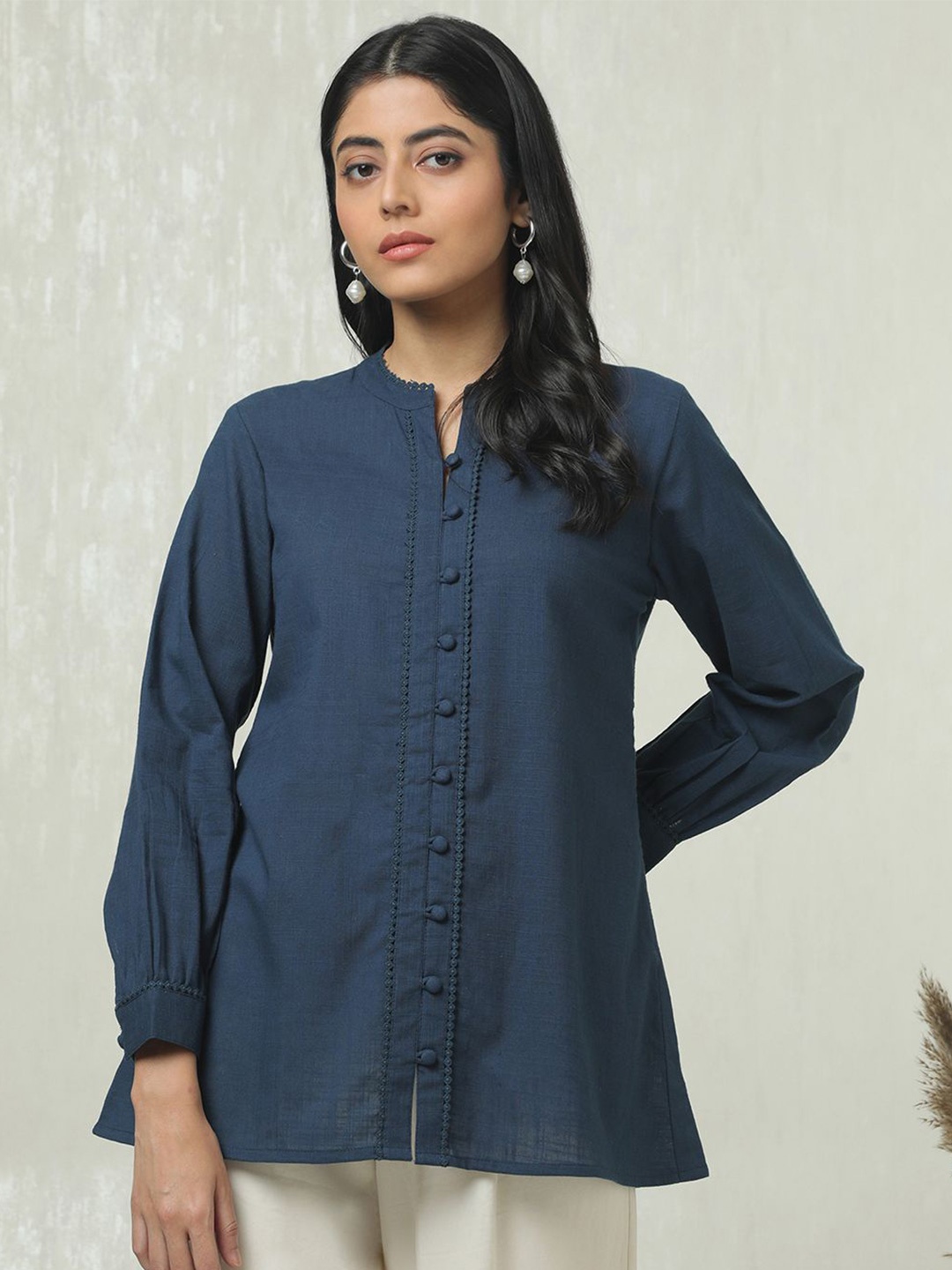 

Soch Mandarin Collar Tunic, Navy blue