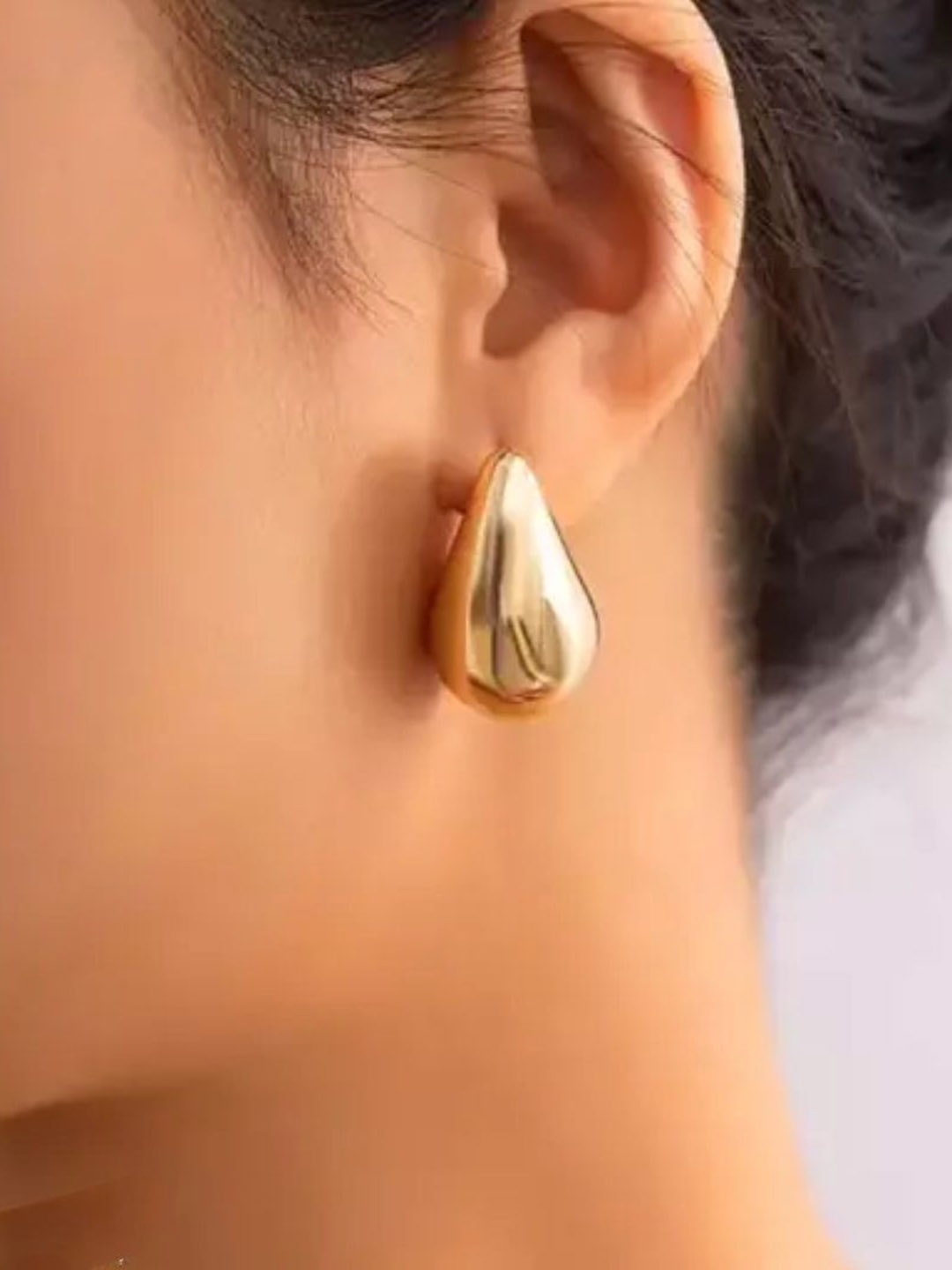 

Celestique Water Drop Shaped Drop Studs, Gold
