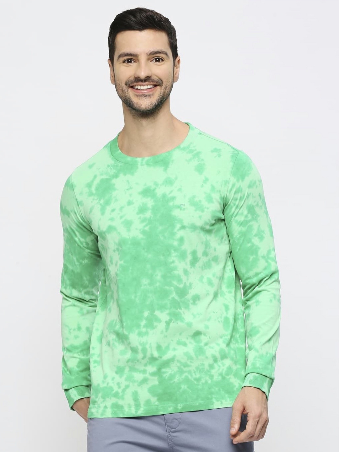 

Basics Men Tie and Dye Dyed Boxy T-shirt, Green