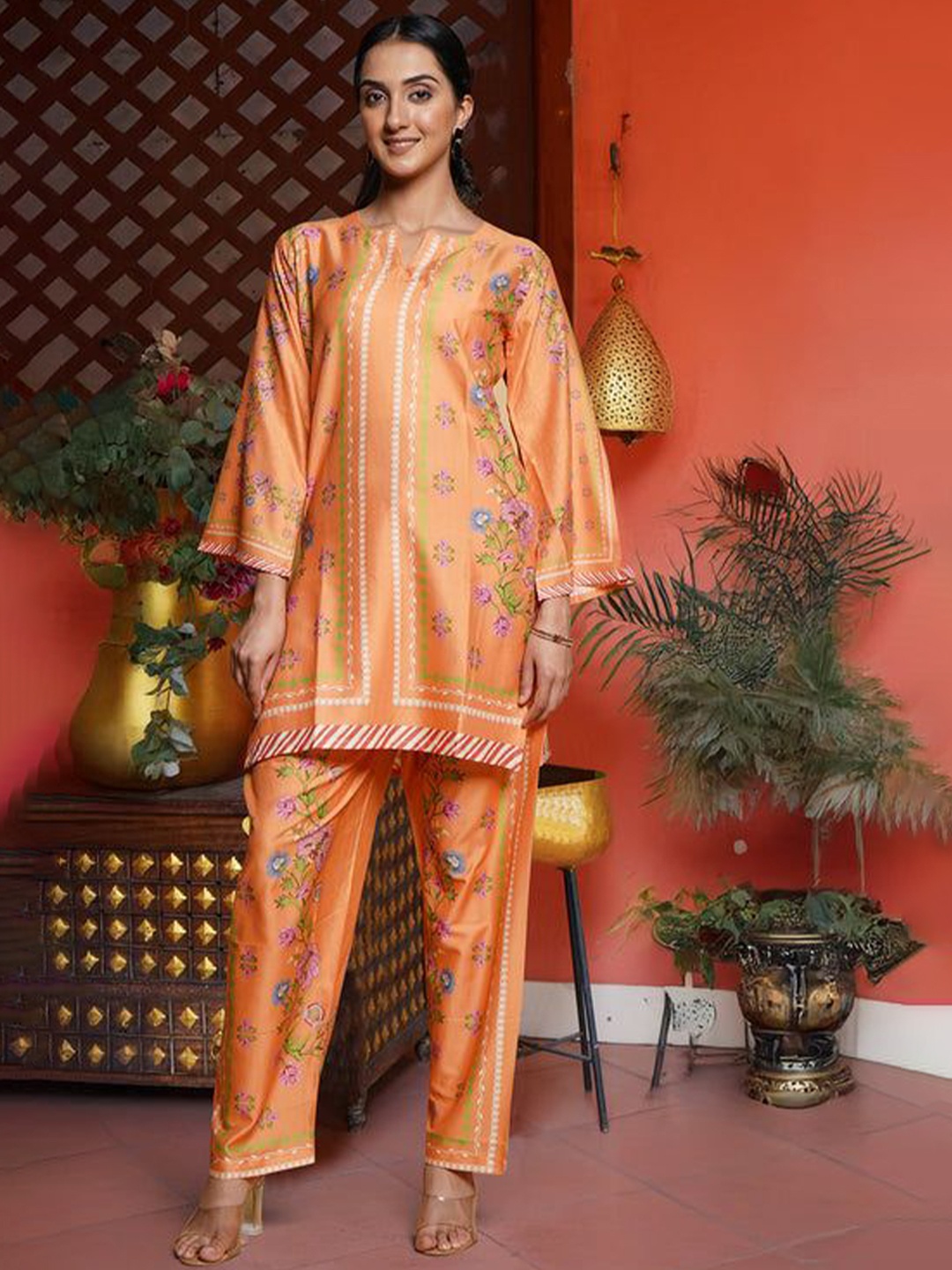 

HOUSE OF KARI Printed Tunic & Trouser, Orange