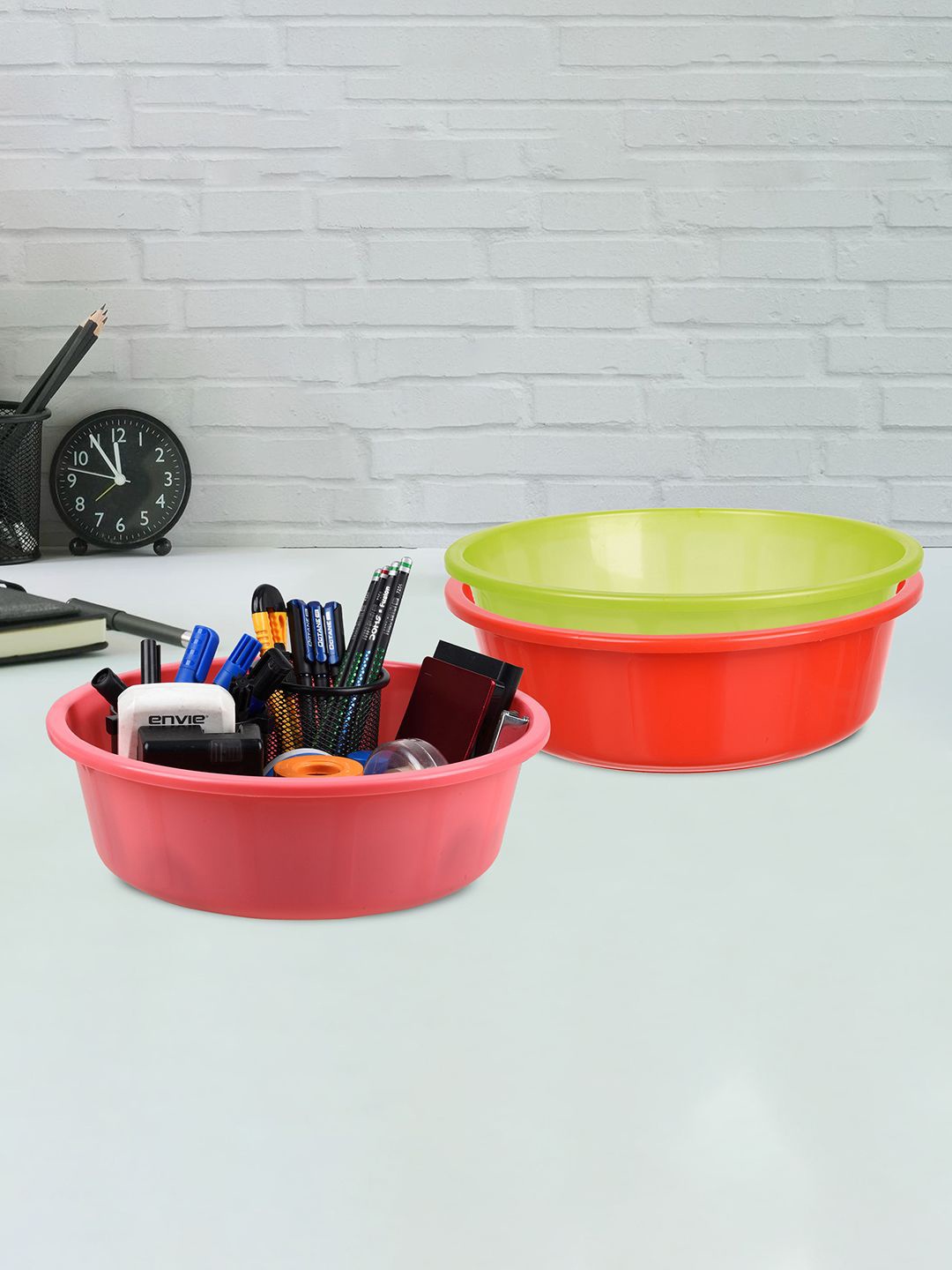 

Kuber Industries Red & Green 3 Pieces Regular Durable Multi-Utility Organisers