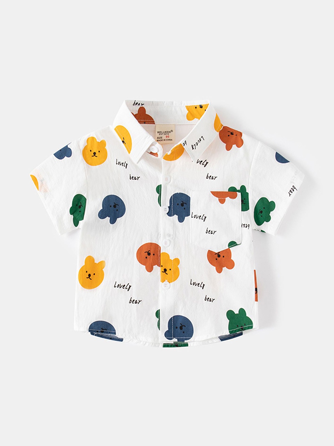 

LULU & SKY Boys Opaque Printed Casual Shirt, White