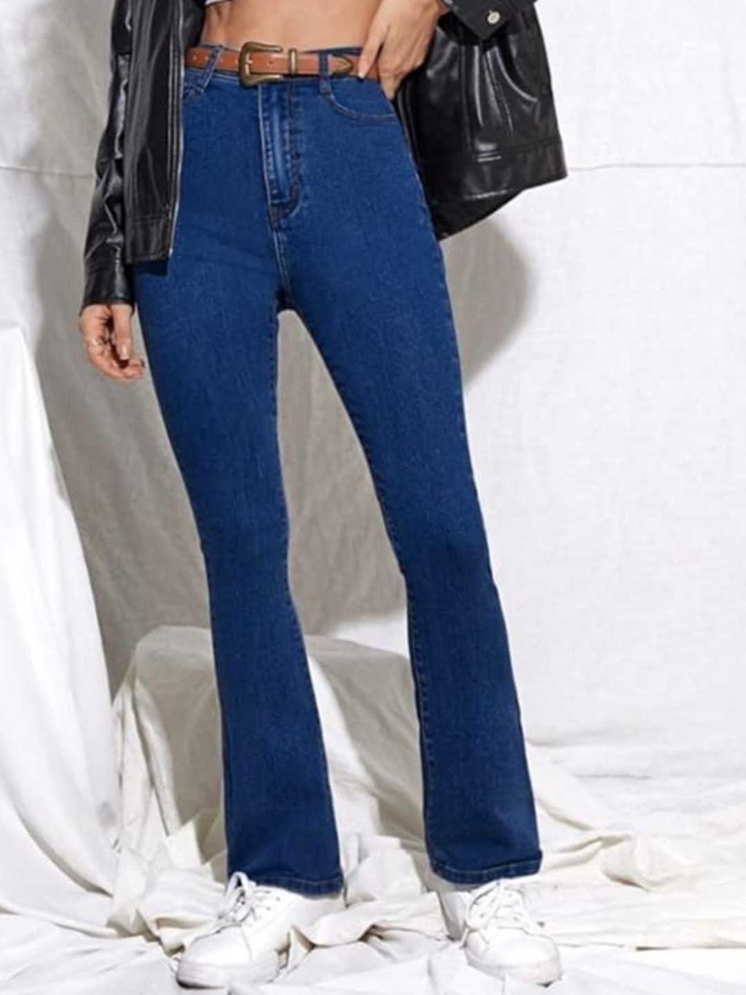 

BROADSTAR Women Smart Bootcut High-Rise Stretchable Jeans, Navy blue