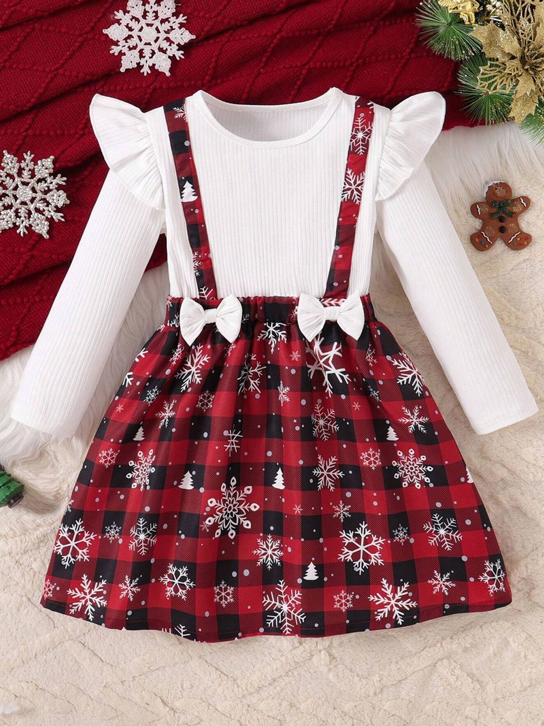 

YK Print A-Line Dress, White