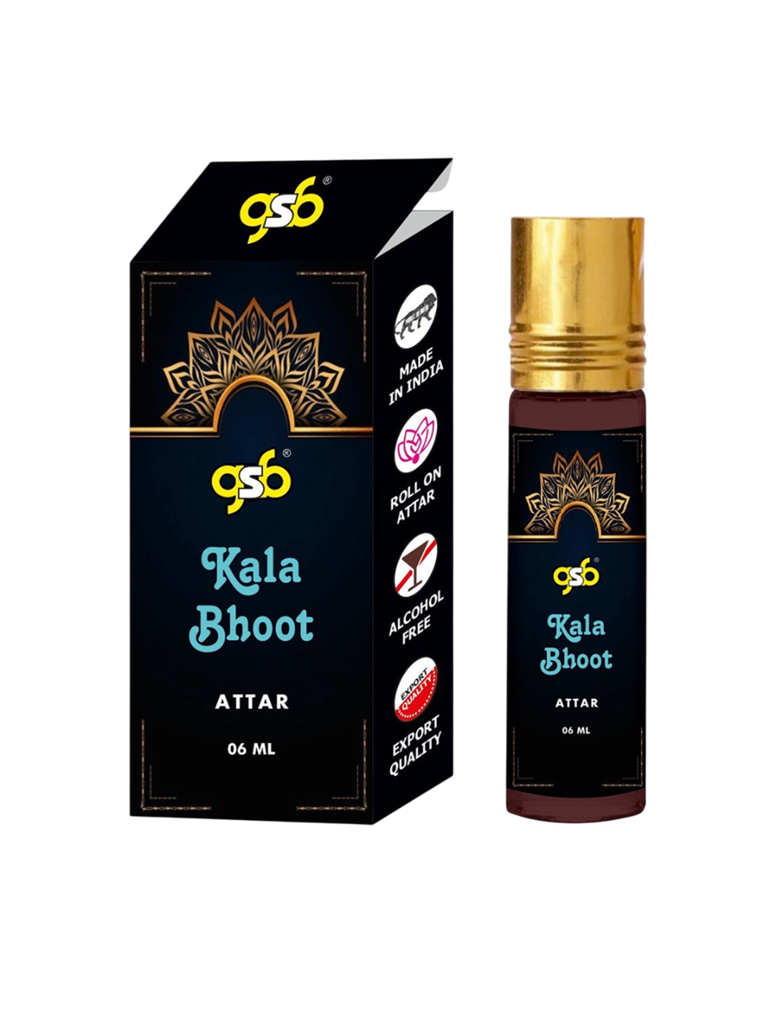 

GSB Kala Bhoot Long Lasting And Alcohol Free Roll On Attar - 6 ml, Brown