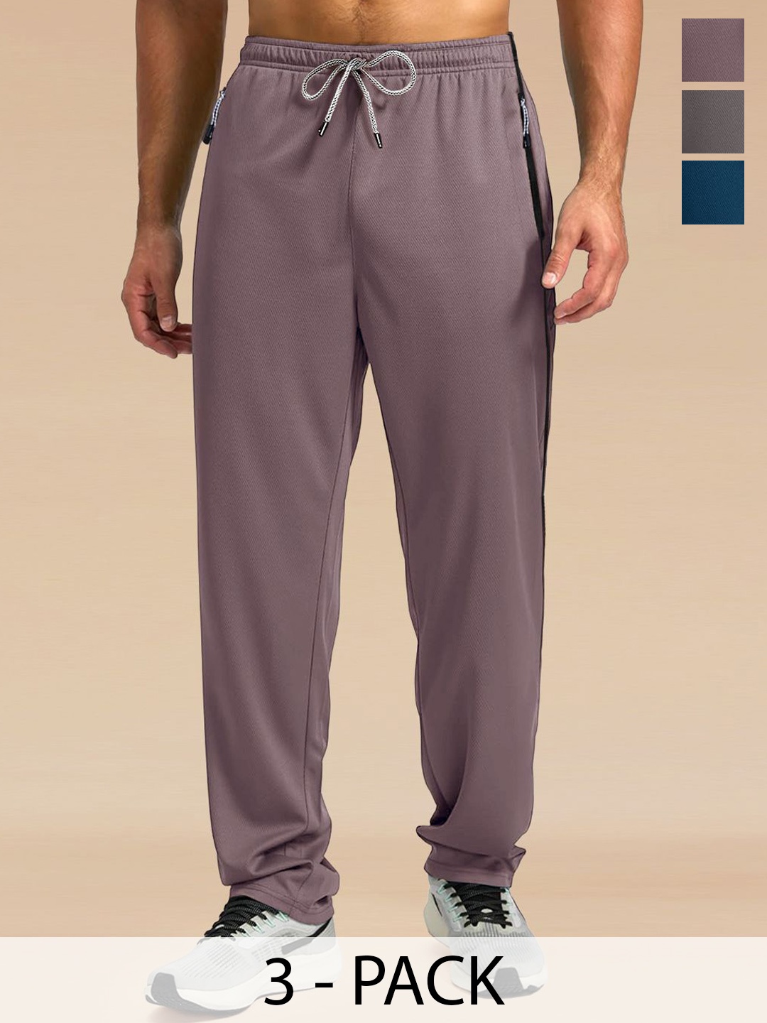 

Moda Rapido Pack Of 3 Mid Rise TrackPants, Blue