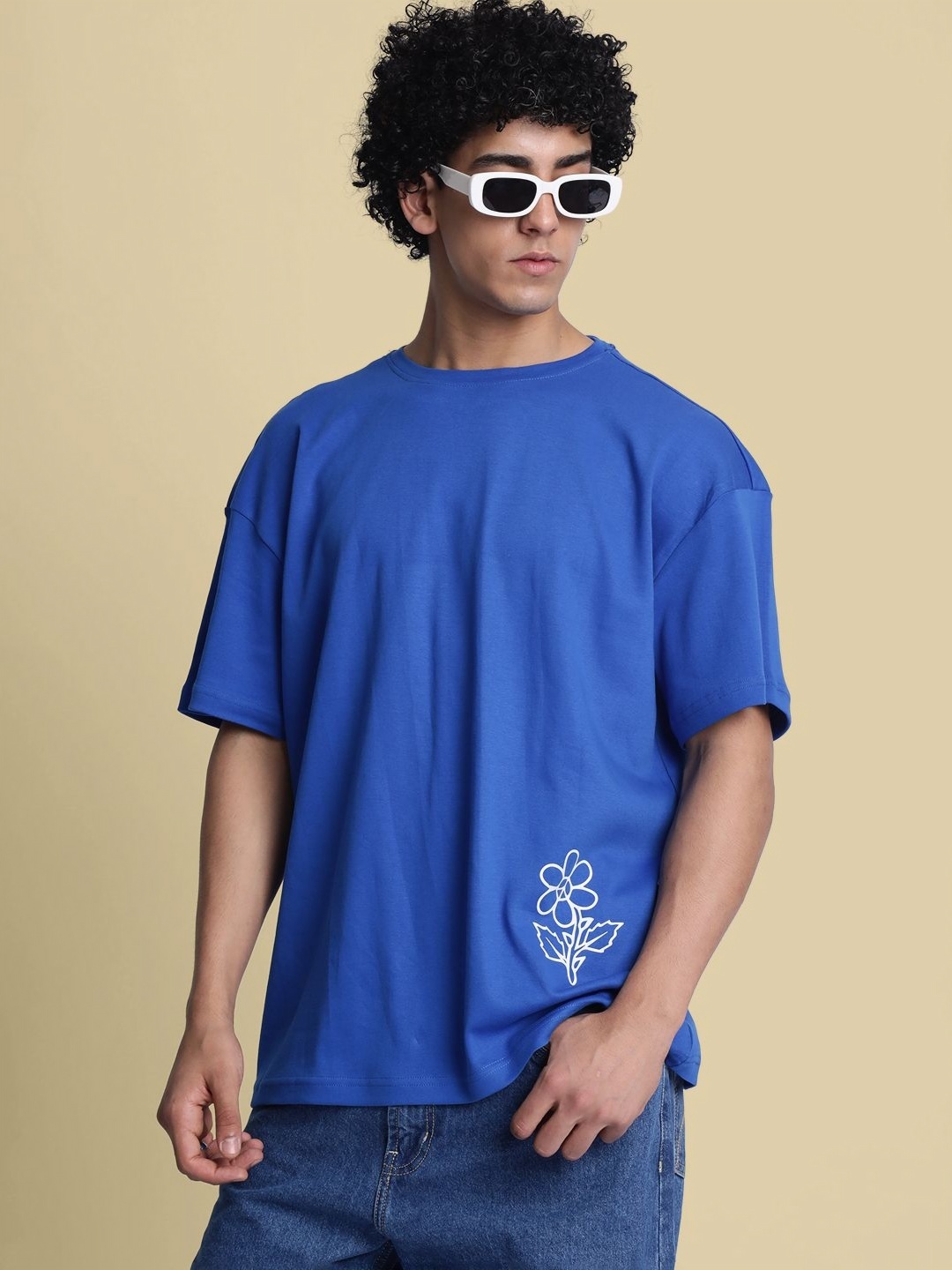 

Bene Kleed Men Graphic Printed Round Neck Cotton Relaxed Fit T-shirt, Blue