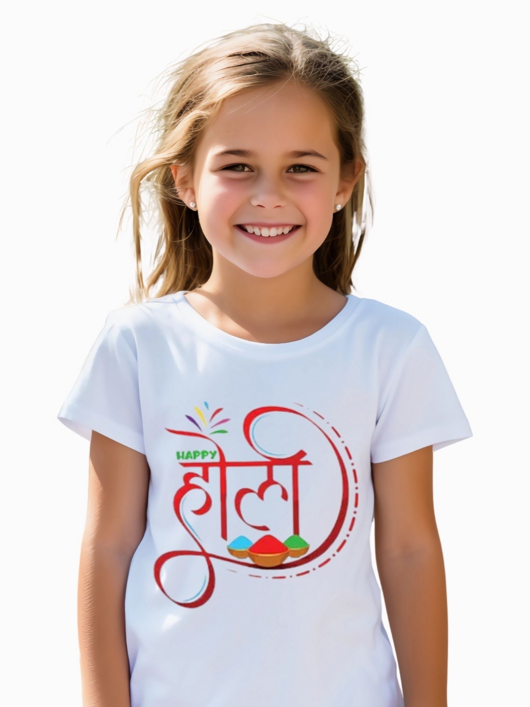 

itsmycostume Unisex Kids Holi tshirts, White