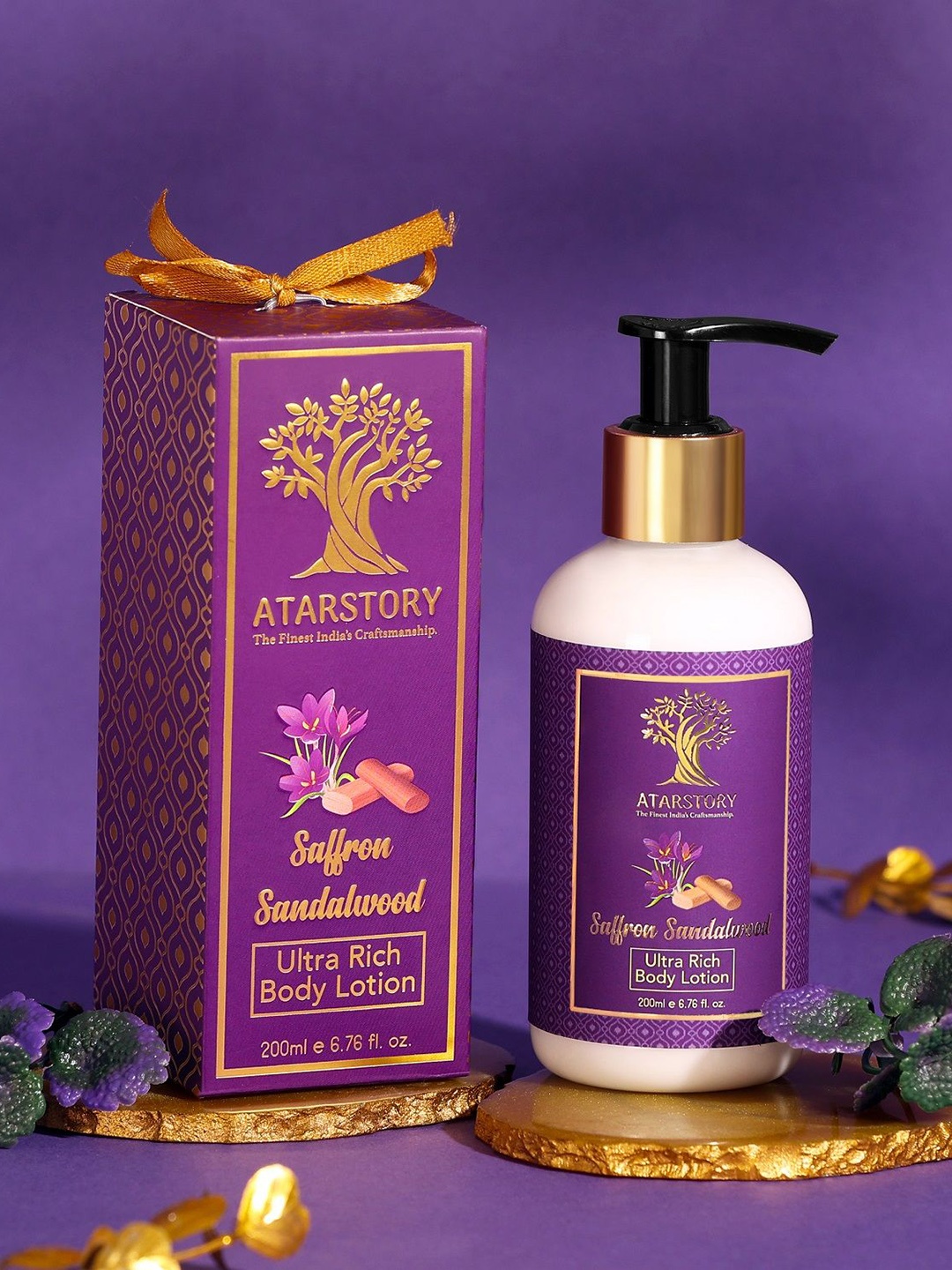 

ATARSTORY Saffron Sandalwood Ultra Rich Body Lotion For Dryness - 200 ml, White