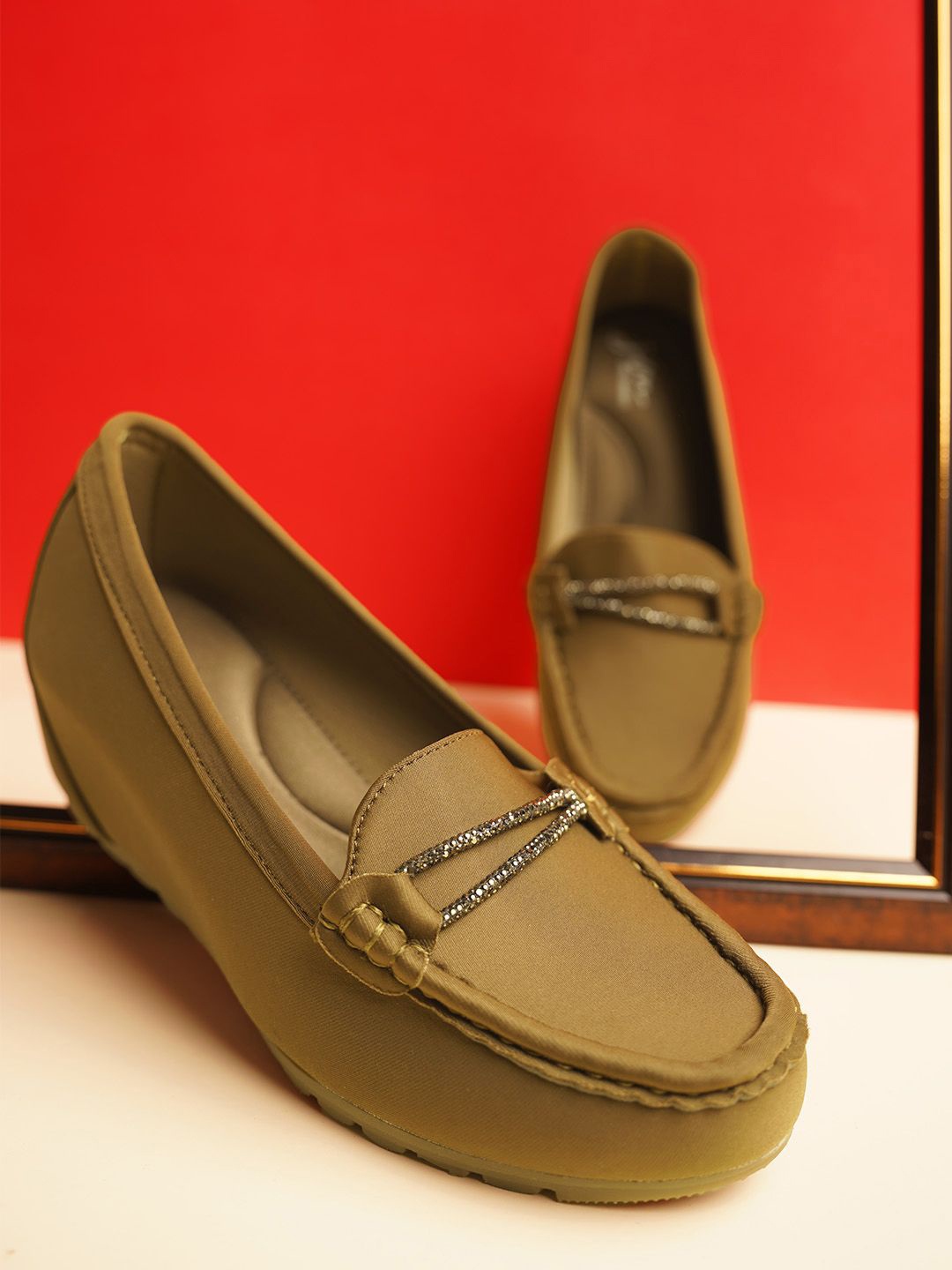 

JM Looks Stylish Loafer for Women & Girls, Olive