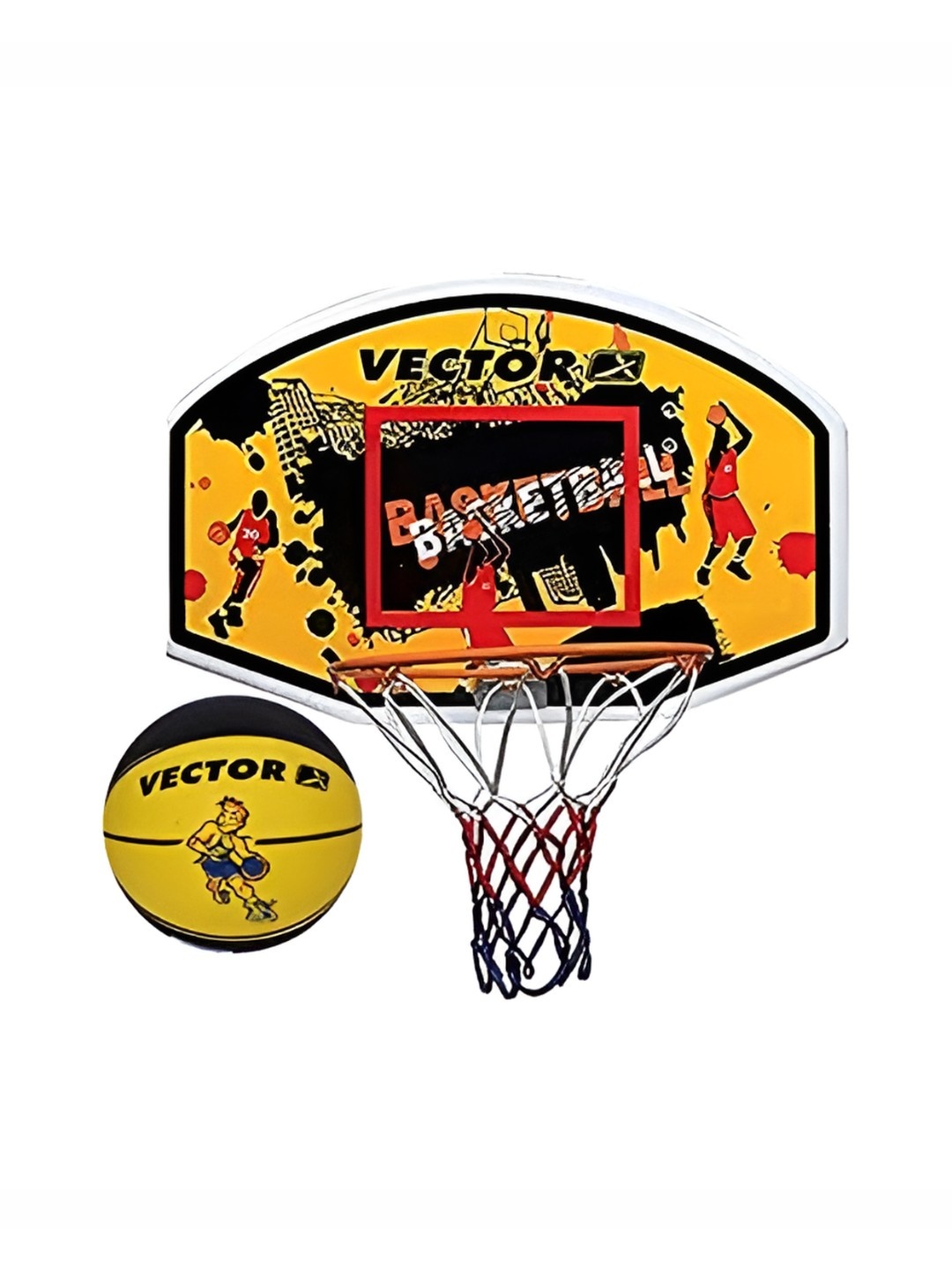 

VECTOR X Pebble Trainy Sports Basket Ball With Net, Yellow