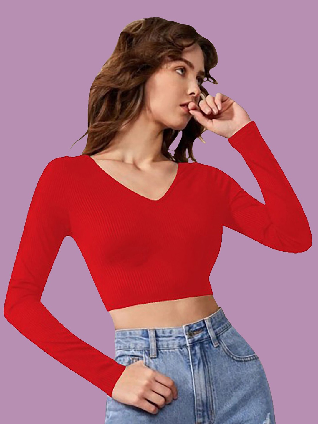 

Dream Beauty Fashion Women Crop Top, Red