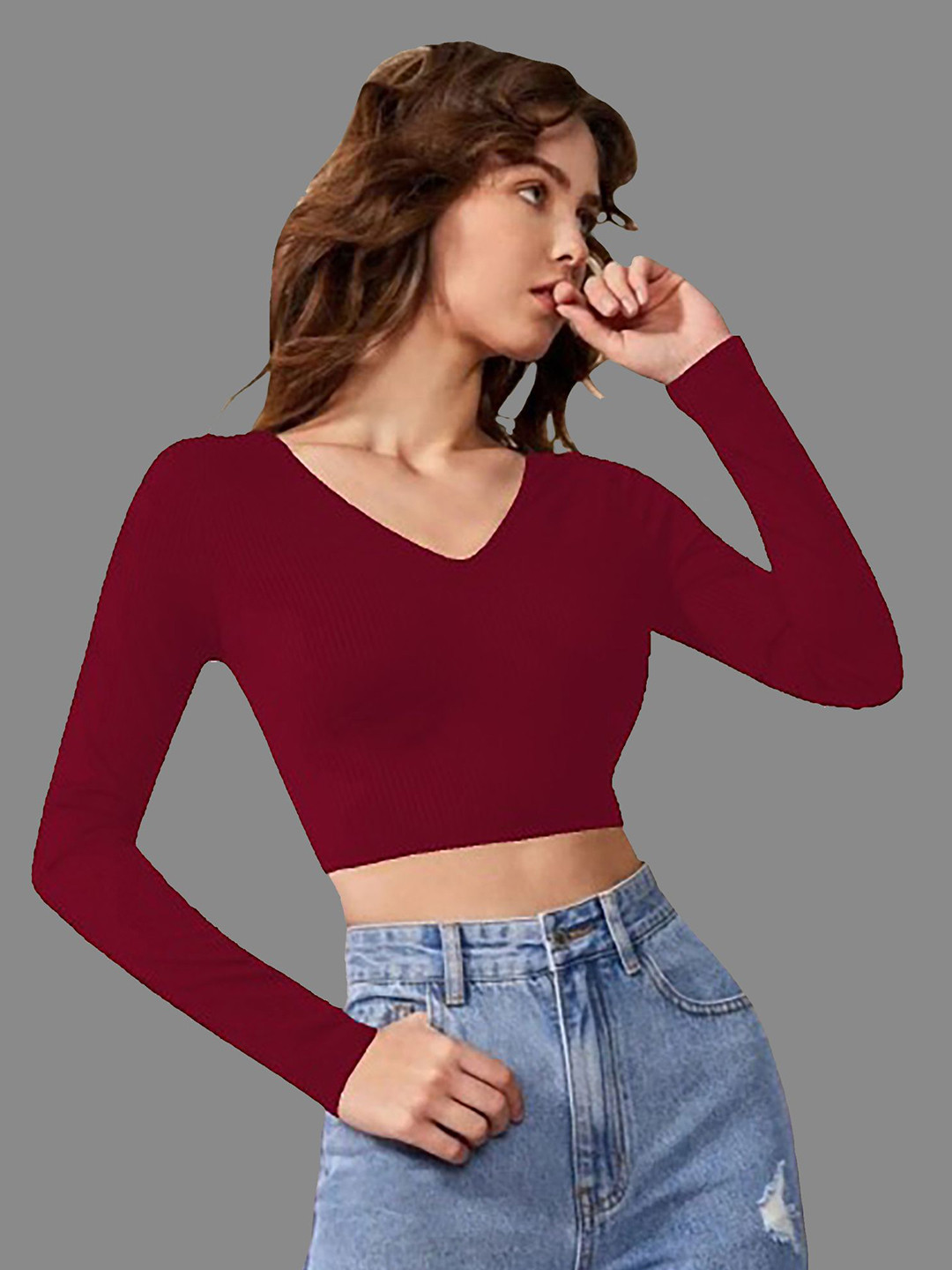 

Dream Beauty Fashion Crop Top, Maroon