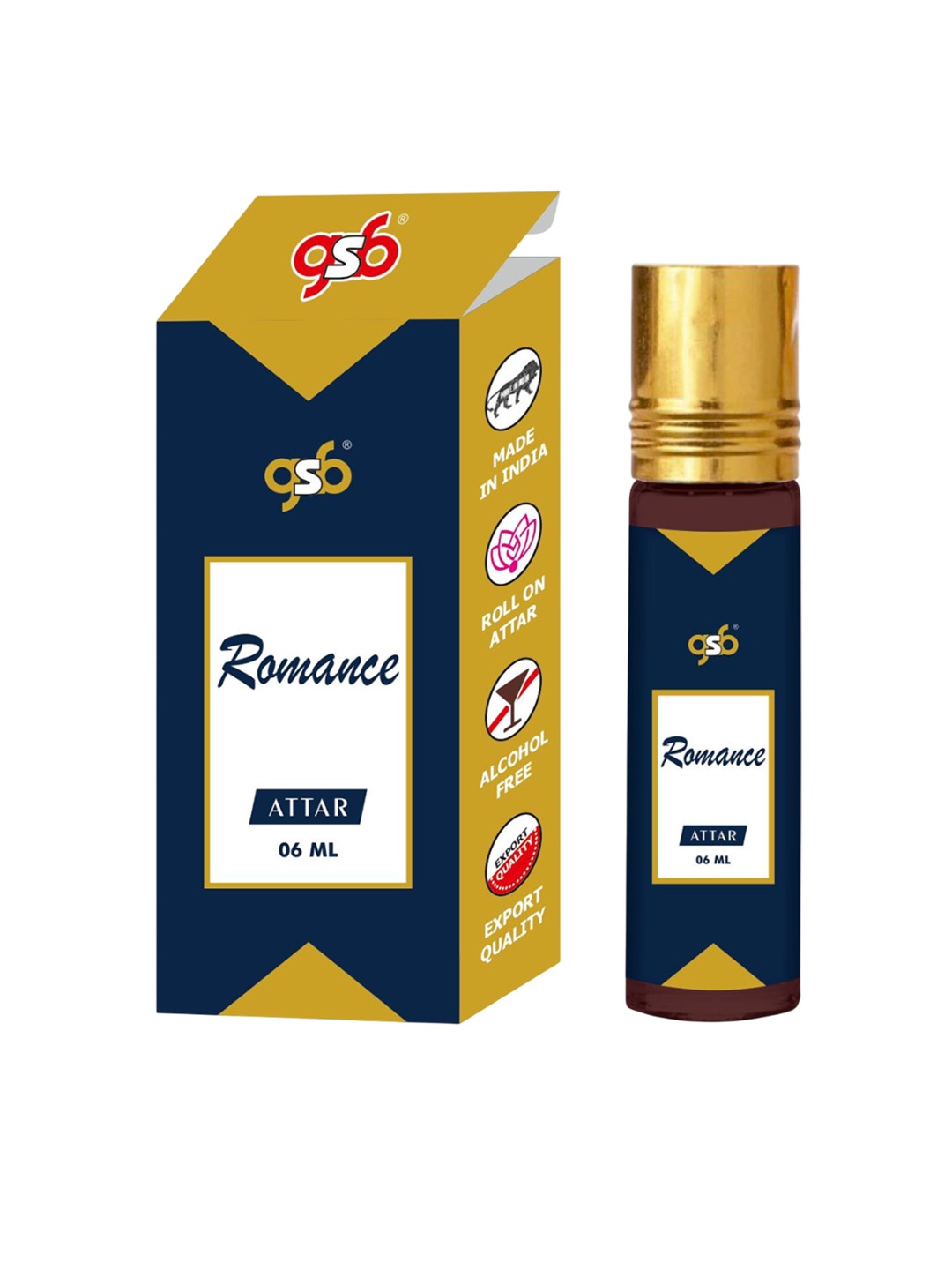 

GSB Romance Natural Long Lasting Alcohol Free Attar 6 ml, Transparent