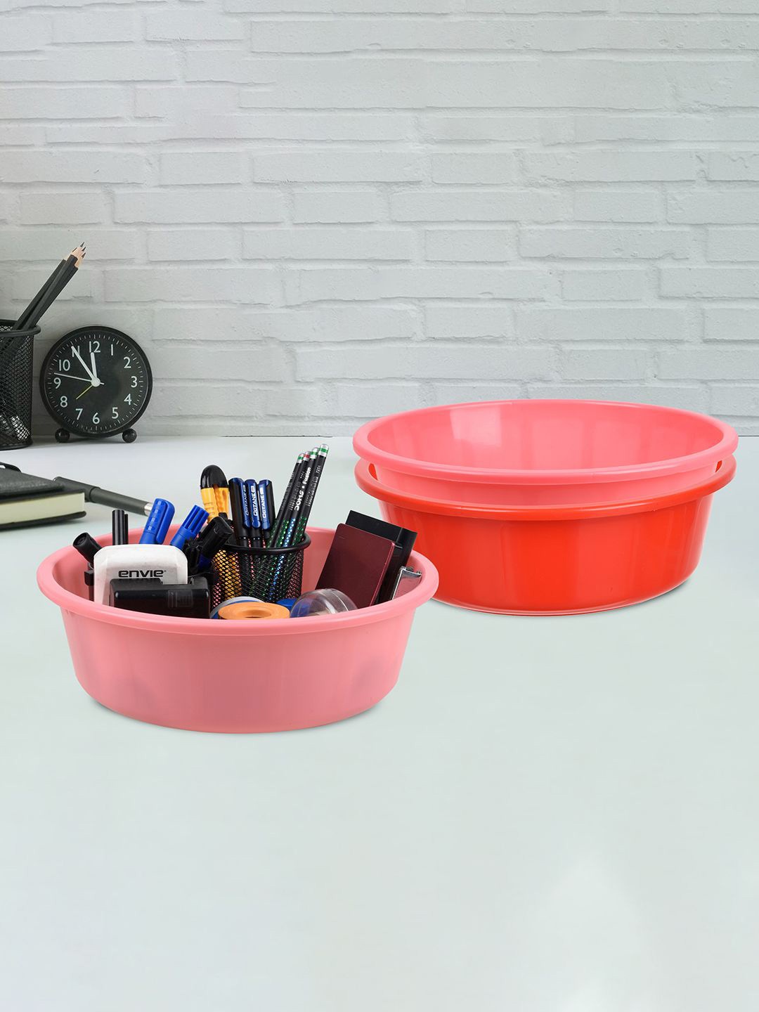 

Kuber Industries Red 3 Pieces Multipurpose Storage Tub Organizer 6L