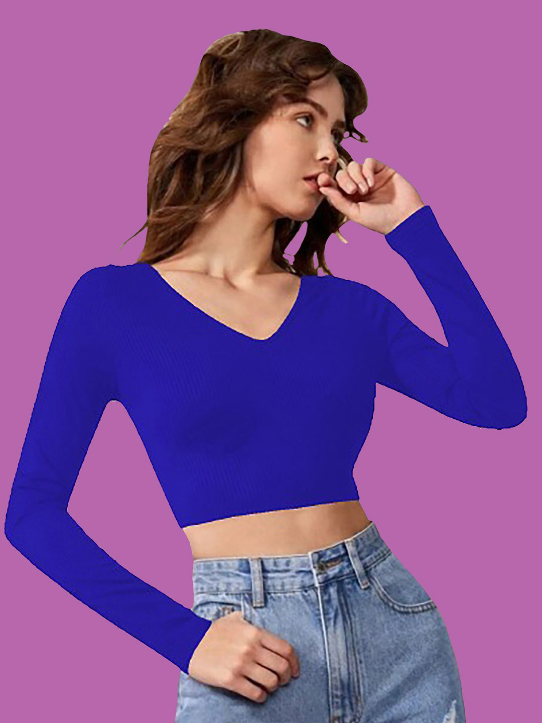 

Dream Beauty Fashion Women Fitted Crop Top, Blue