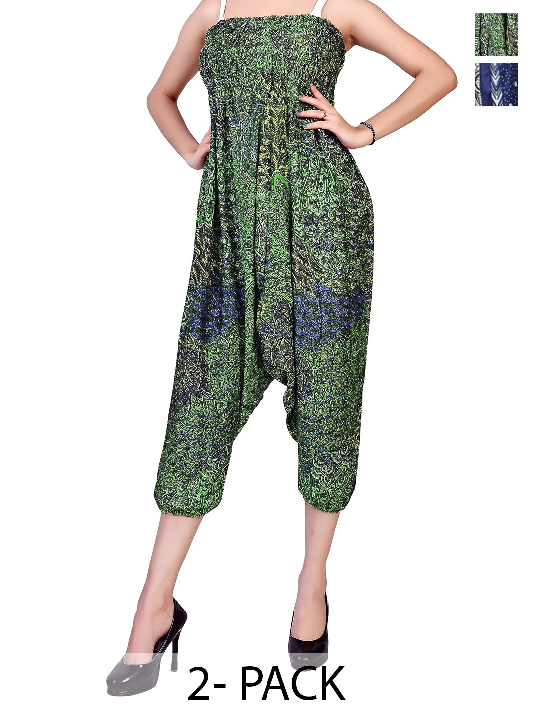 

NarNari Pack Of 2 Printed Mid-Rise Harem Pants, Multi