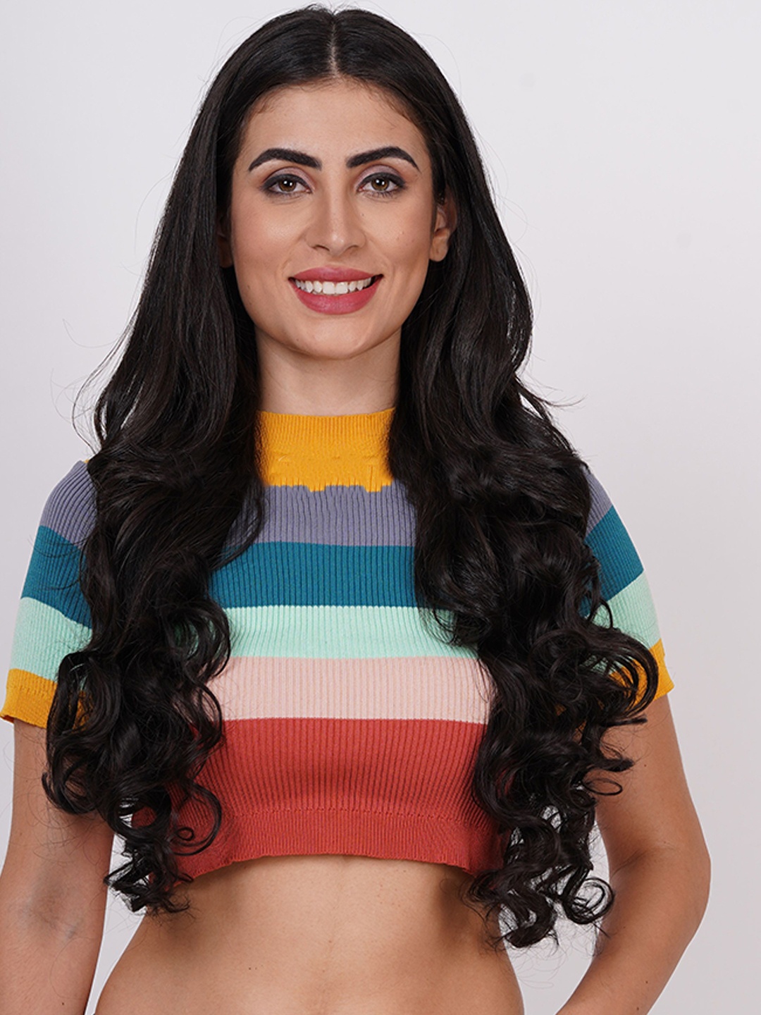 

camola deva Clip-In Wavy Hair Extension - Natural Brown - 28 Inch