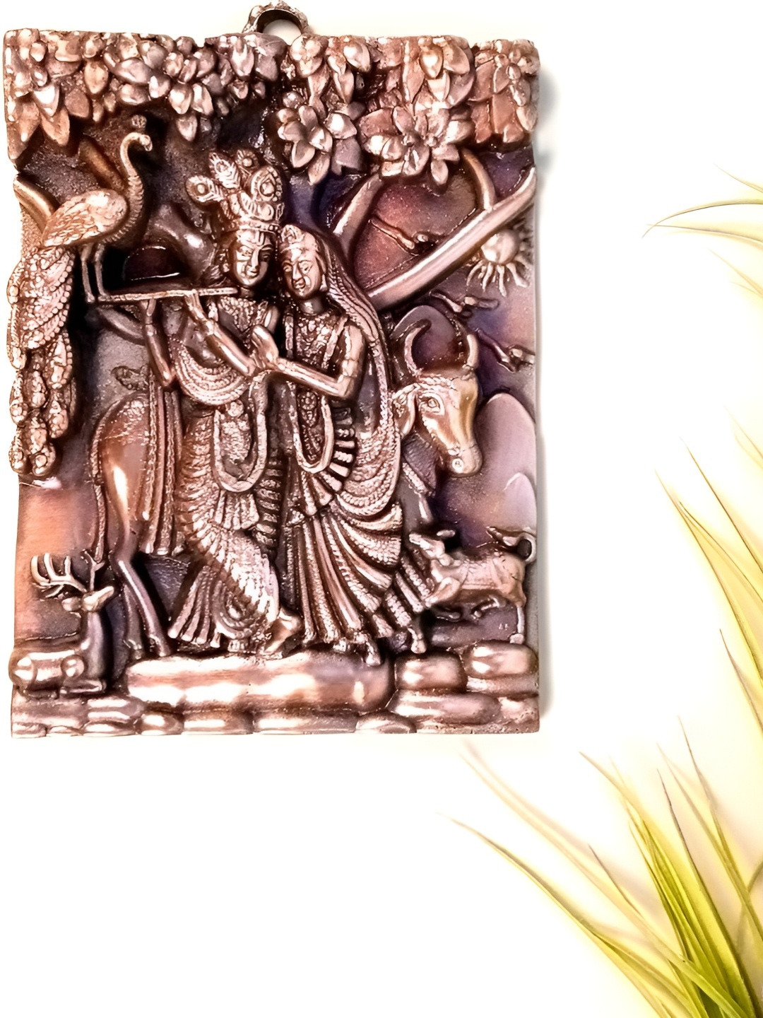 

apka mart Bronze Toned Textured Lord Radha Krishna Wall Decor