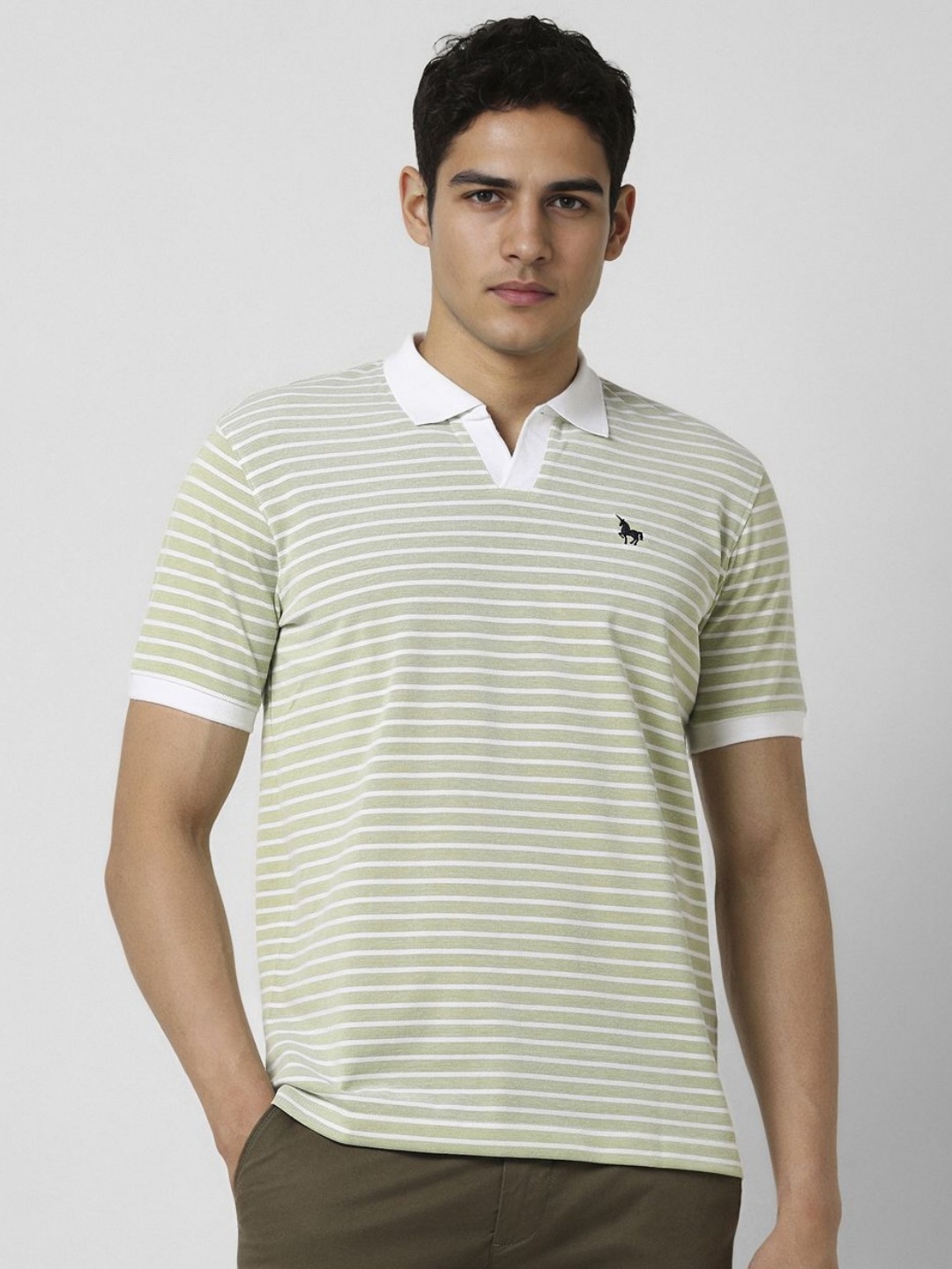 

Van Heusen Sport Men Striped Polo Collar T-shirt, Green