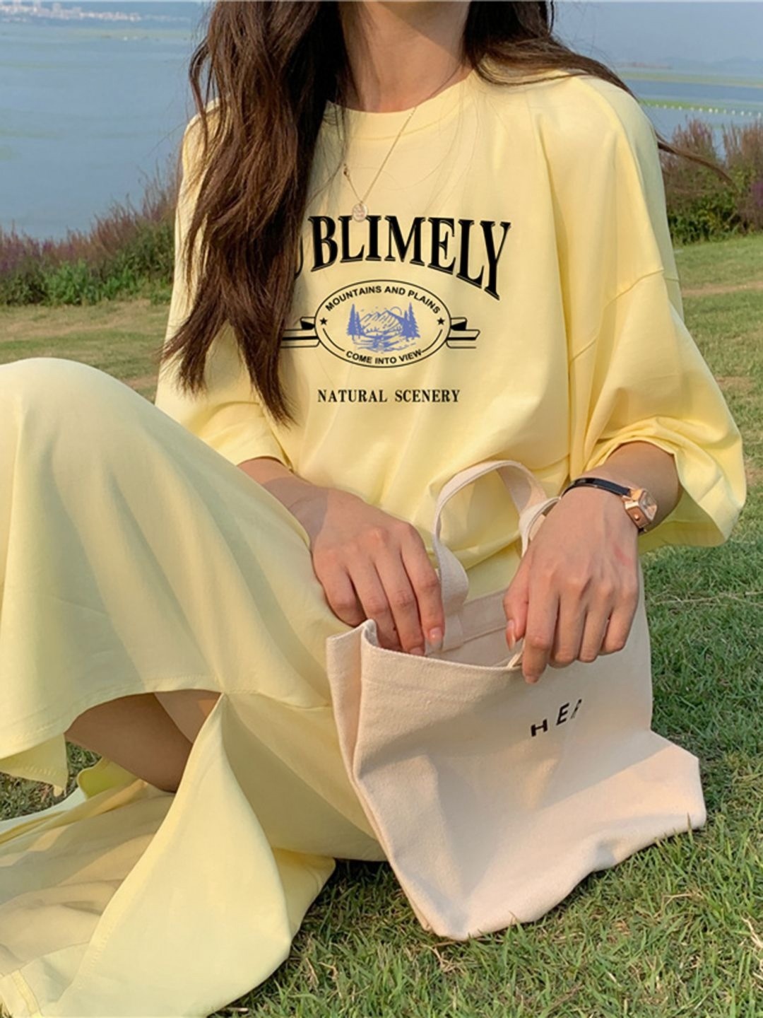 

Mast & Harbour Women Typography Printed Round Neck Relaxed Fit T-shirt, Yellow