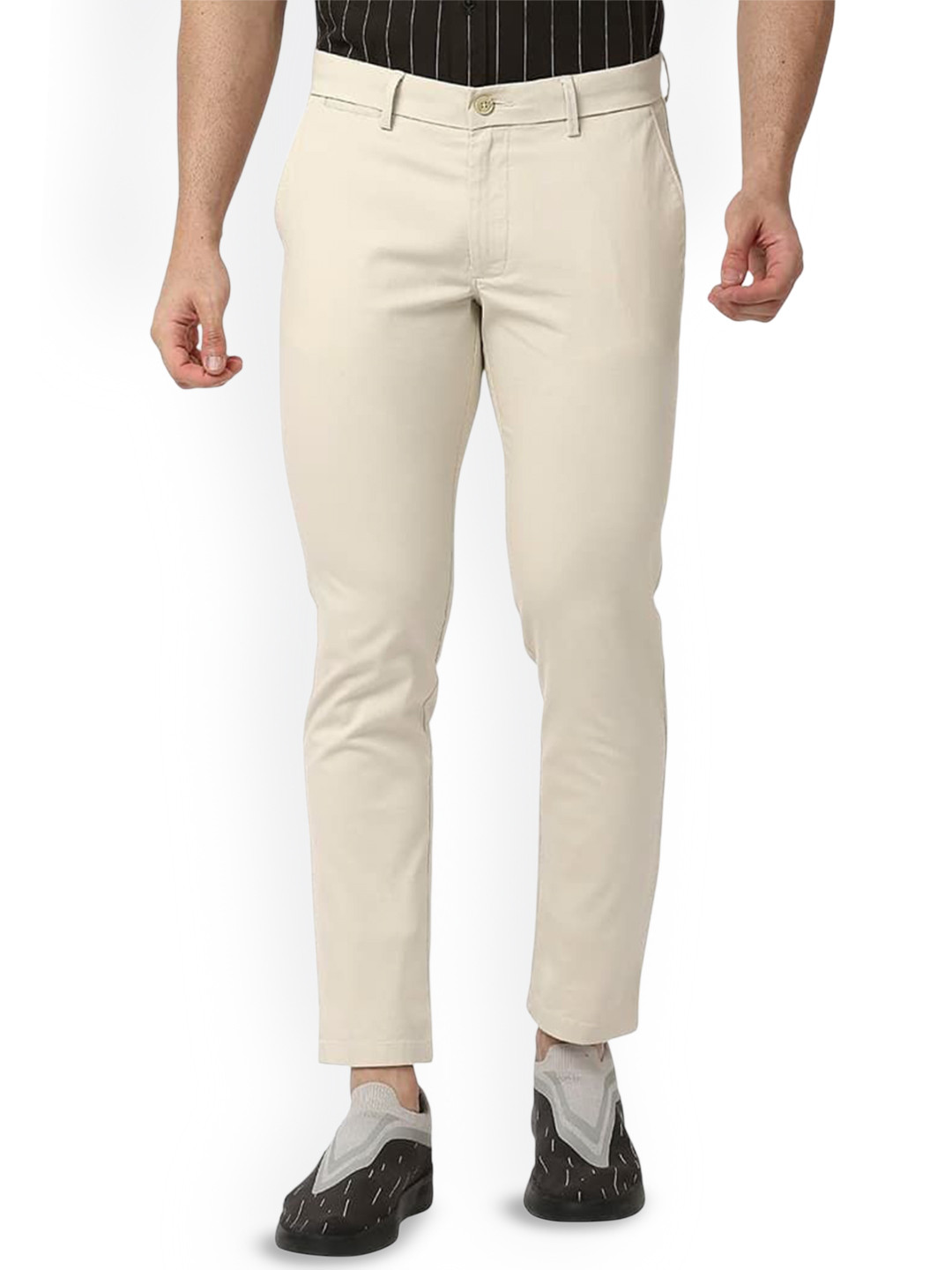 

Basics Men Comfort Low-Rise Trousers, Beige