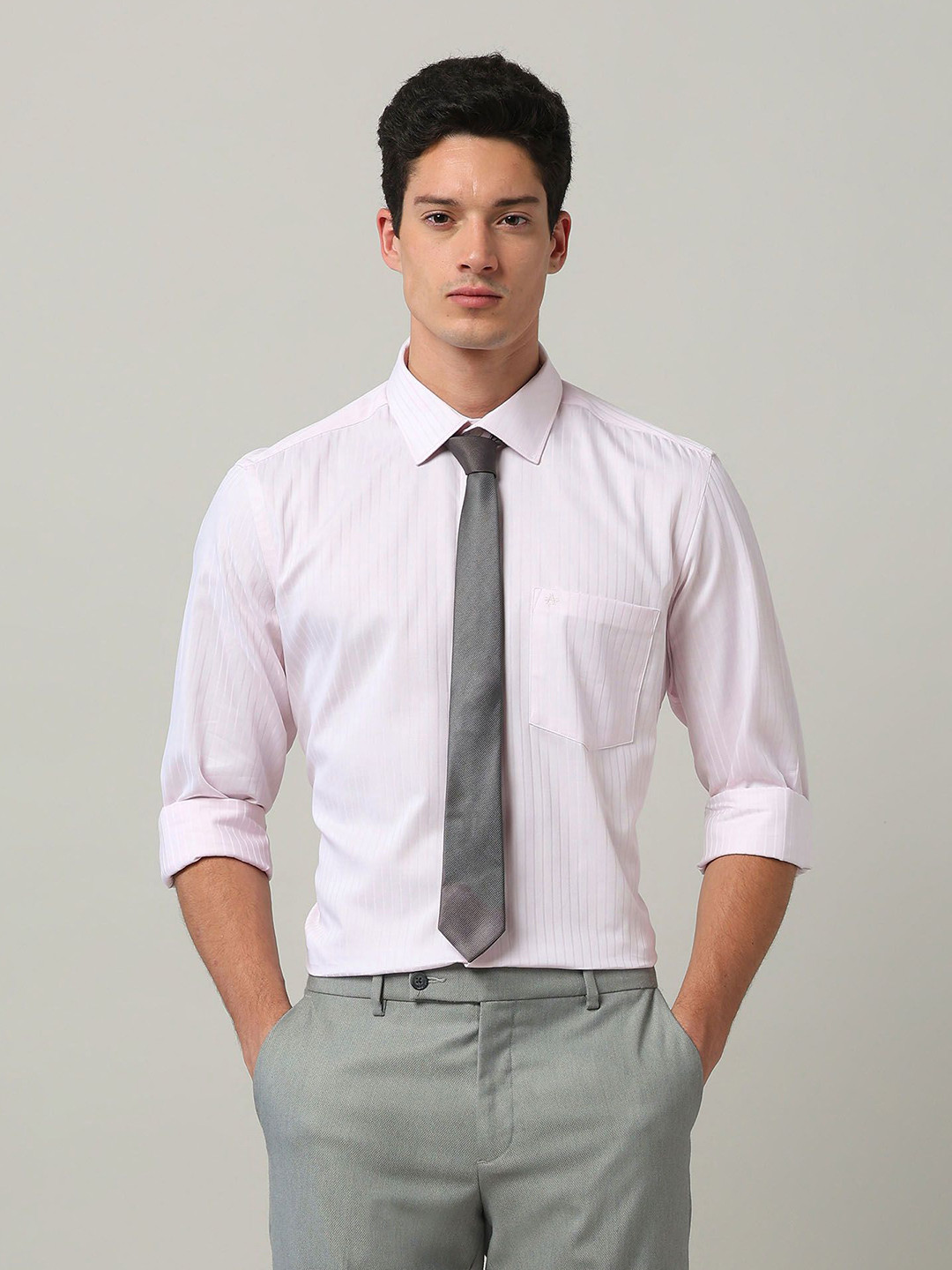

Arrow Men Classic Fit Spread Collar Textured Cotton Casual Shirt, Pink