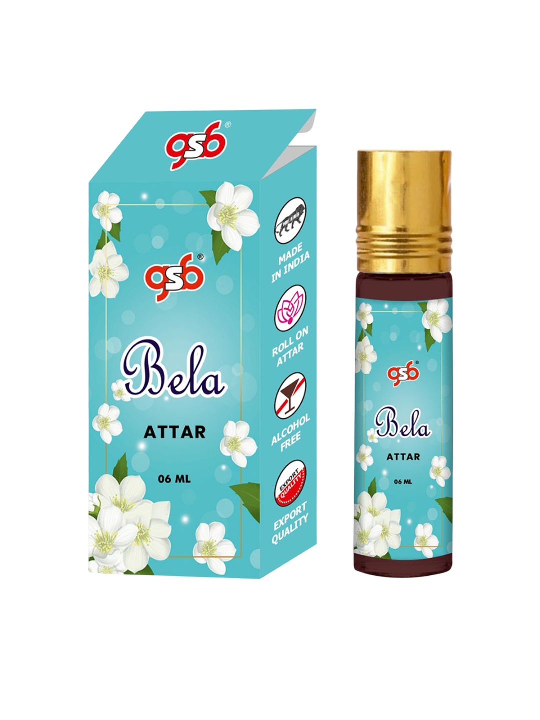 

GSB Bela Alcohol Free Long Lasting Natural Roll On Attar - 6 ml, Blue