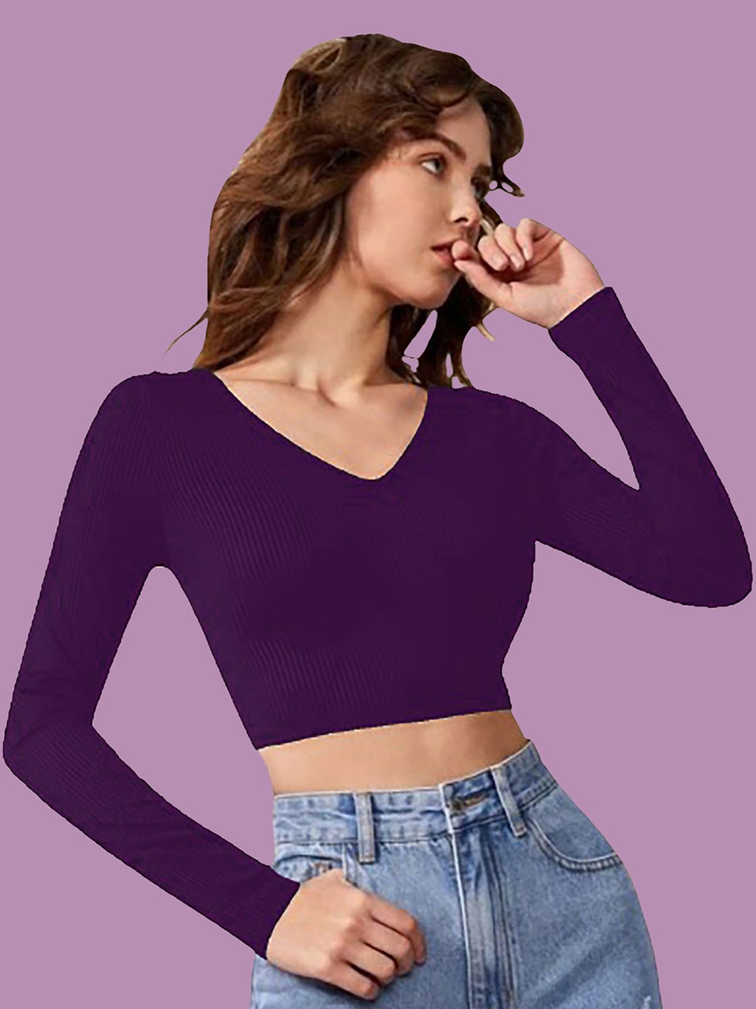 

Dream Beauty Fashion Women Crop Top, Purple