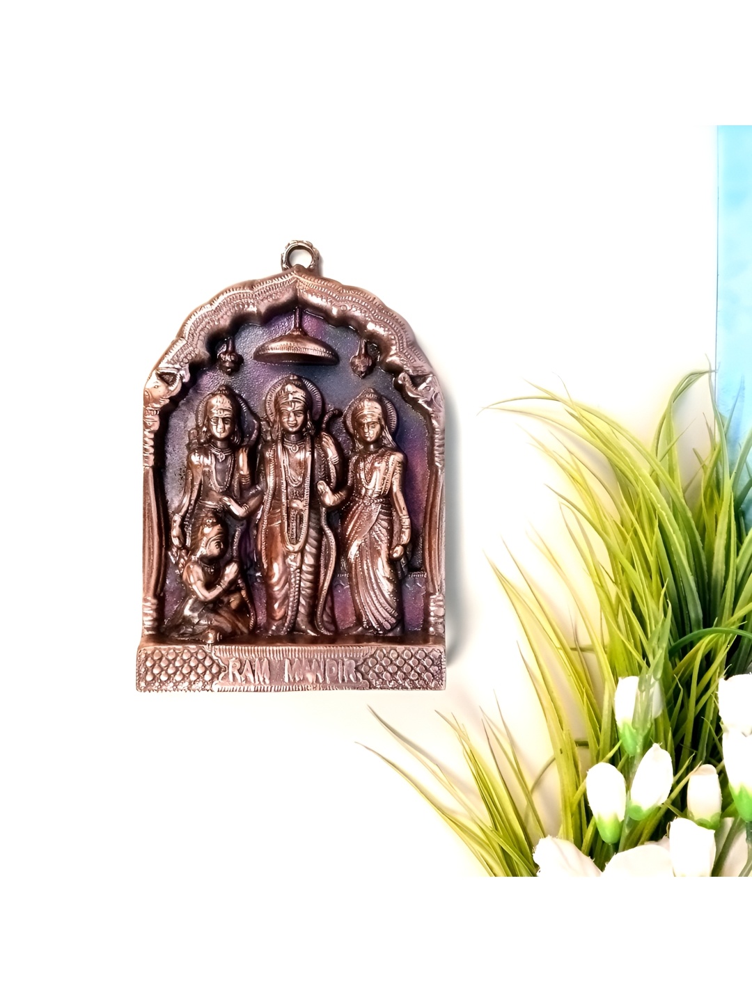 

apka mart Bronze Toned Textured Lord Ram Darbar Spiritual Wall Decor