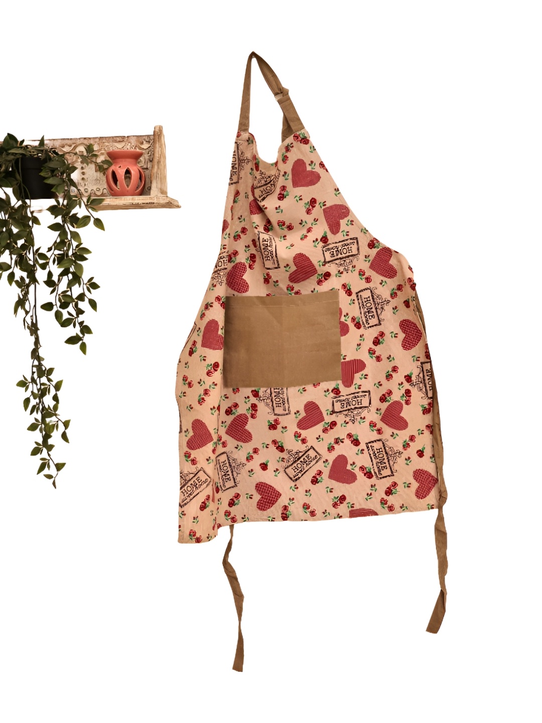 

Ariana Beige & Red Printed Cotton Apron