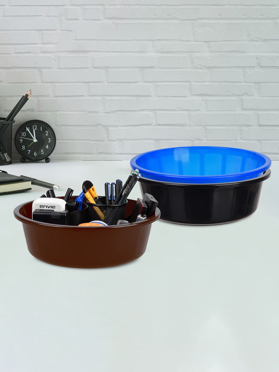 

Kuber Industries Blue 3 Pieces Multipurpose Storage Tub Organizer 6L