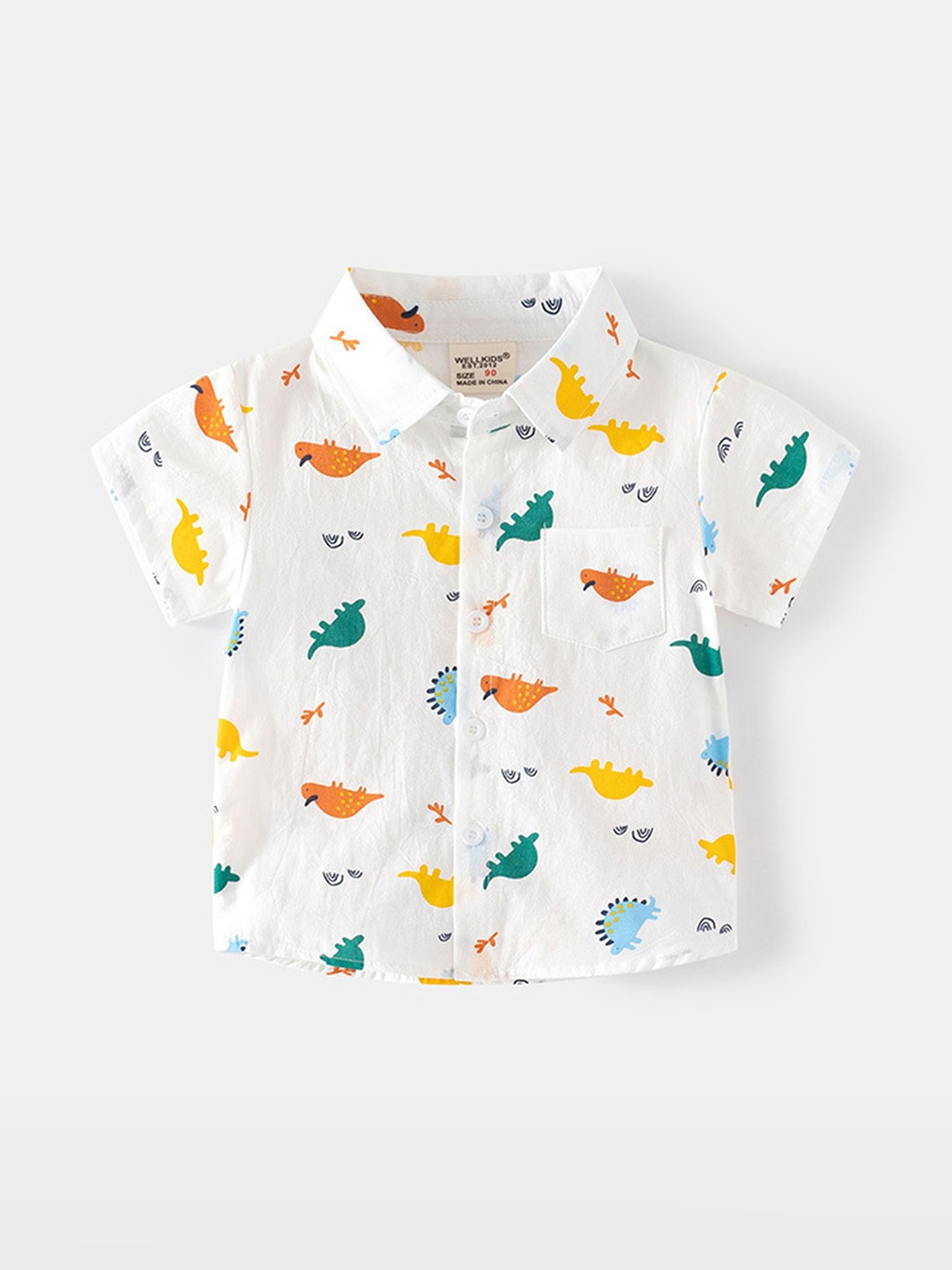 

LULU & SKY Boys Opaque Printed Casual Shirt, White
