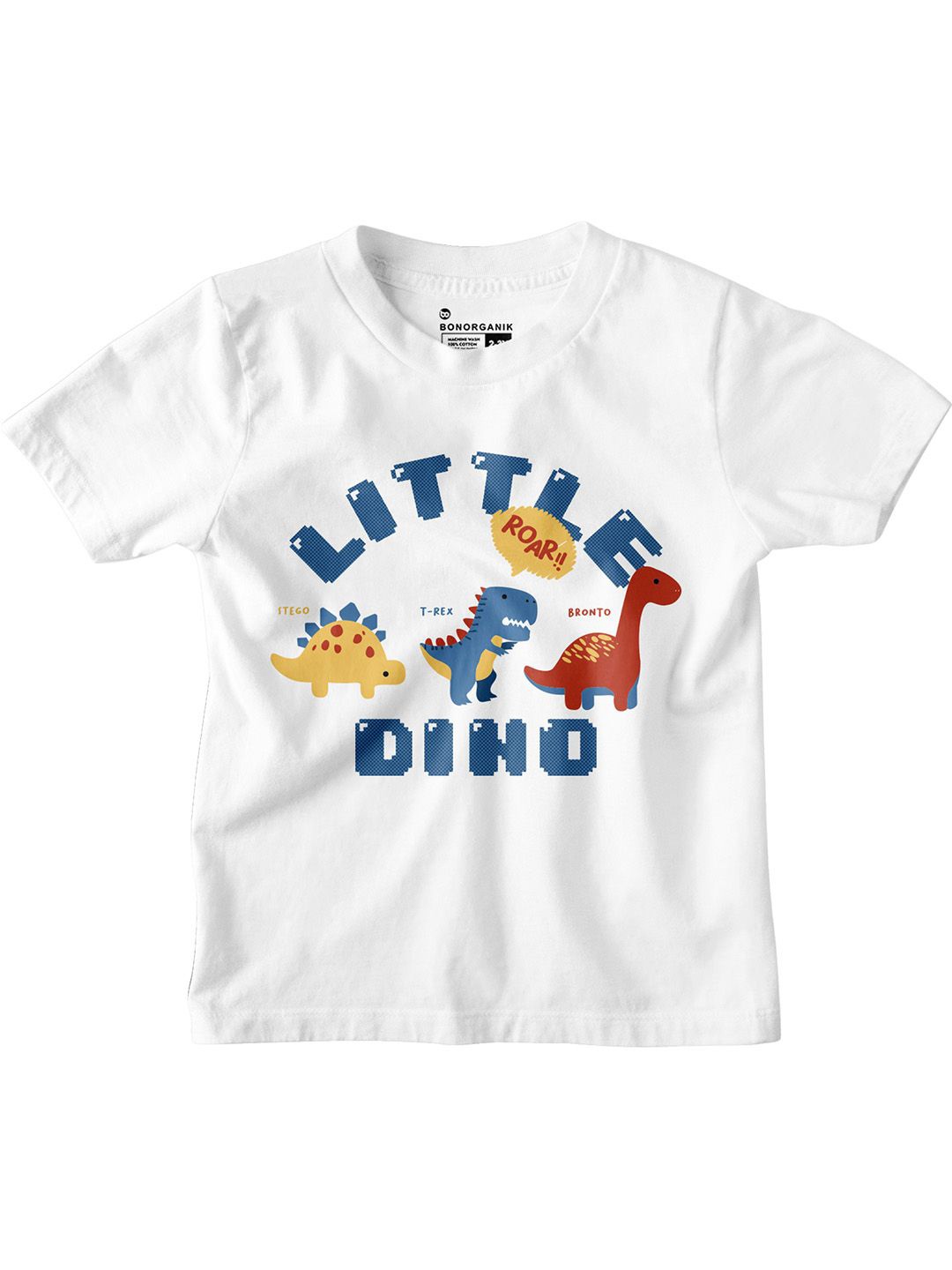

BonOrganik Boys Graphic Printed Round Neck Cotton T-shirt, White