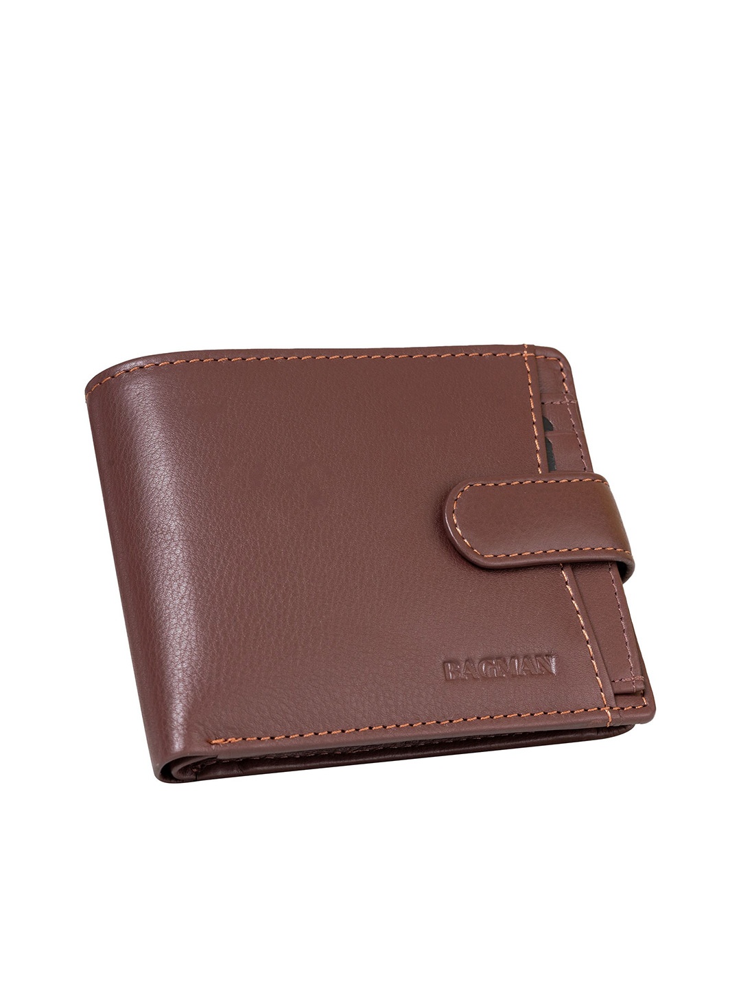 

BAGMAN Men Leather Two Fold Wallet, Maroon