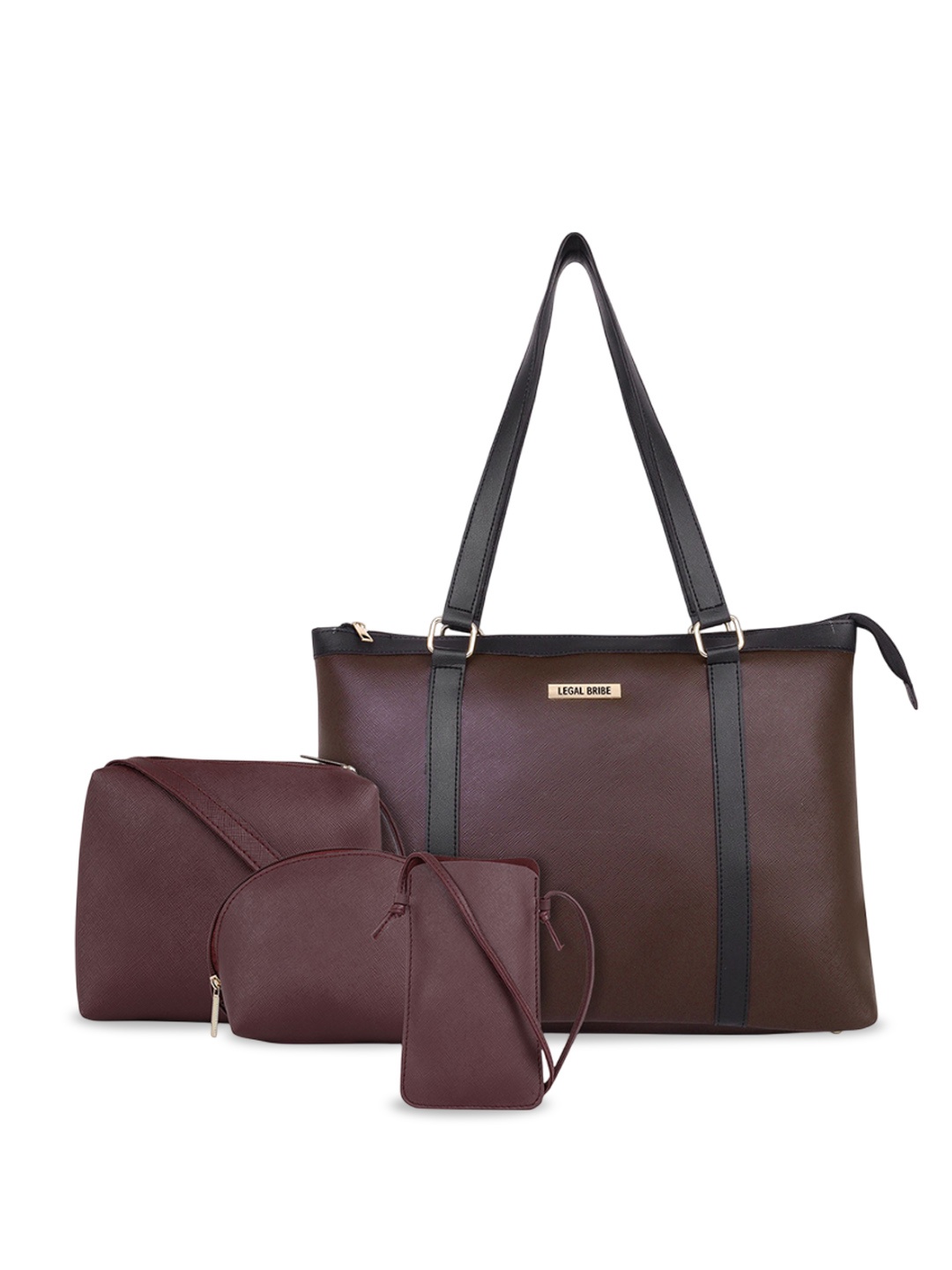 

LEGAL BRIBE Women Solid Structured Tote Bag, Brown