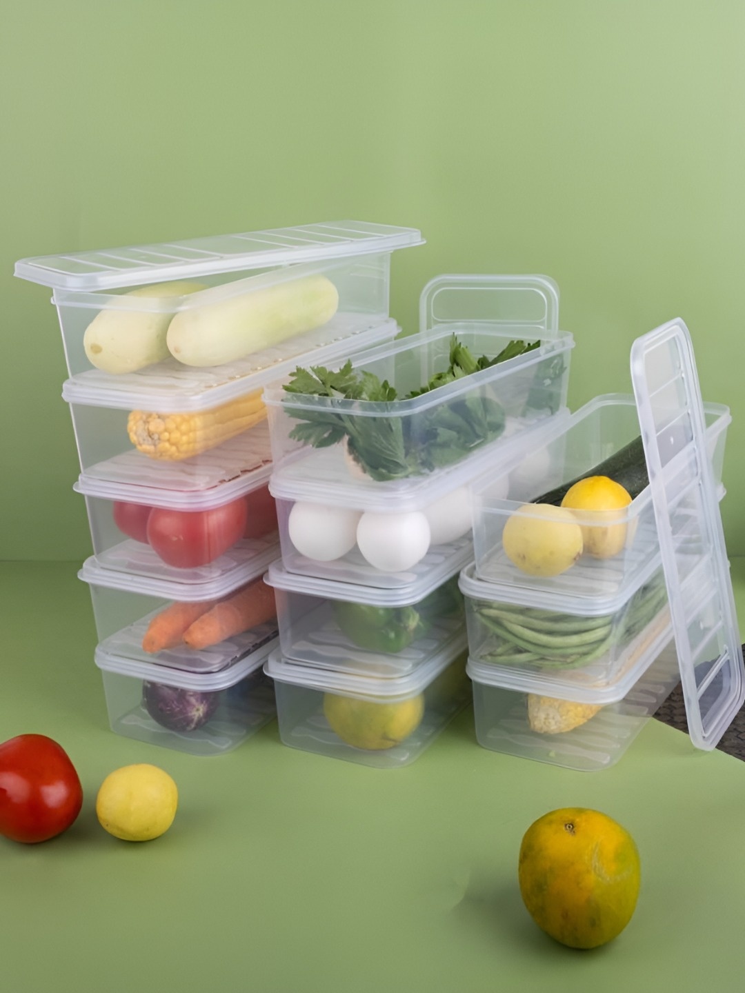 

HASHONE Transparent 12 Pieces Easy to Clean Fridge Containers 1.5 L Each