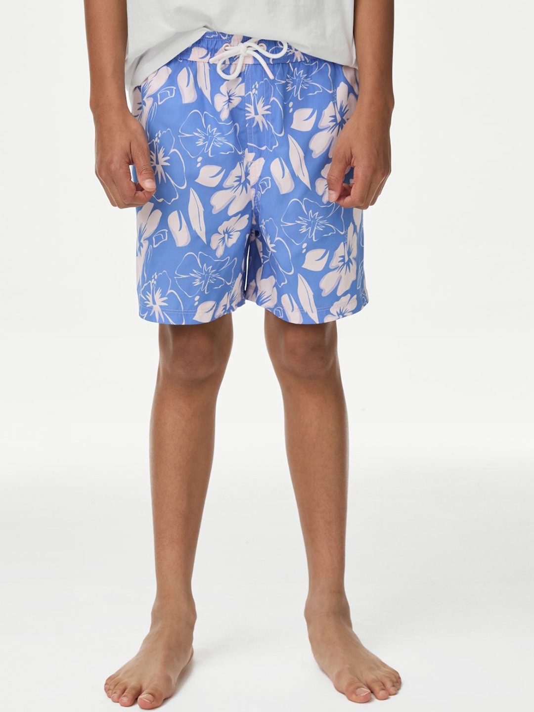 

Marks & Spencer Boys Floral Printed High-Rise Shorts, Multi