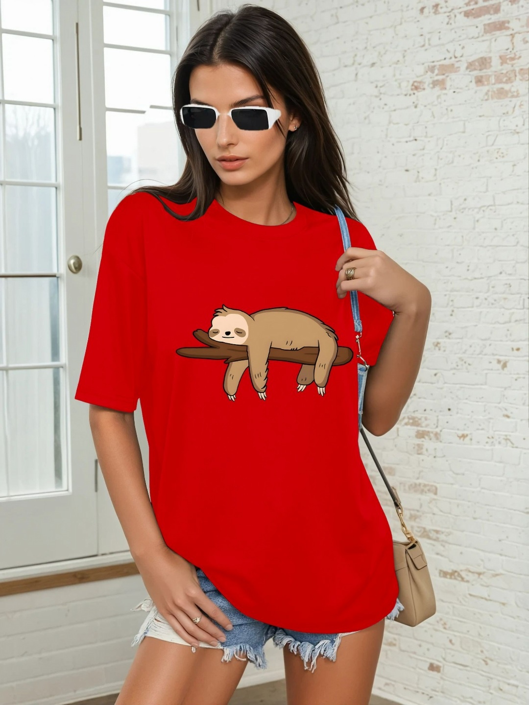 

CORSICA Women Graphic Printed Round Neck Relaxed Fit T-shirt, Red