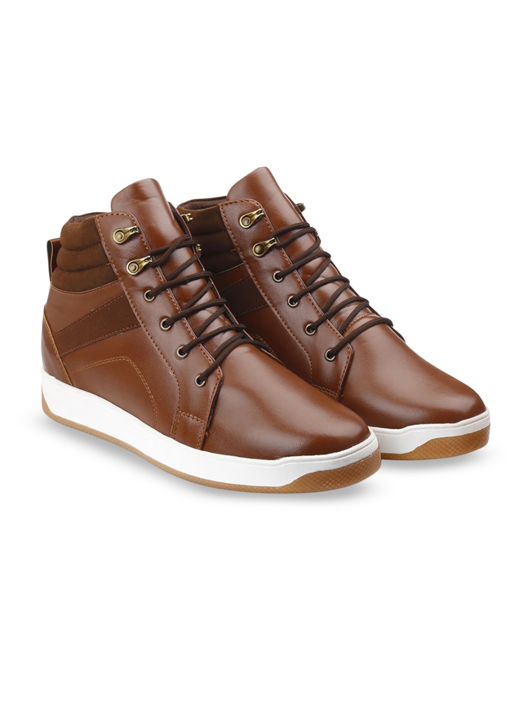 

Bxxy Men Hidden Elevator Height Increasing Casual Sneaker Lace-up Shoes, Tan